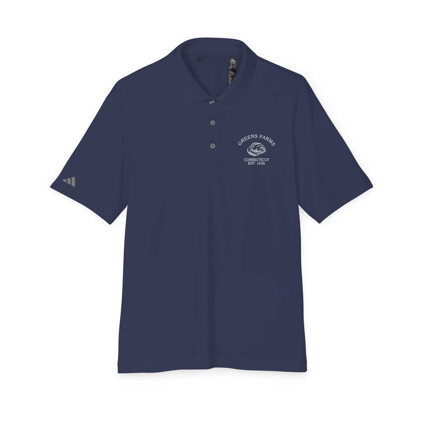 Greens Farms Connecticut Embroidered Vintage Retro Performance Polo Shirt - White Logo