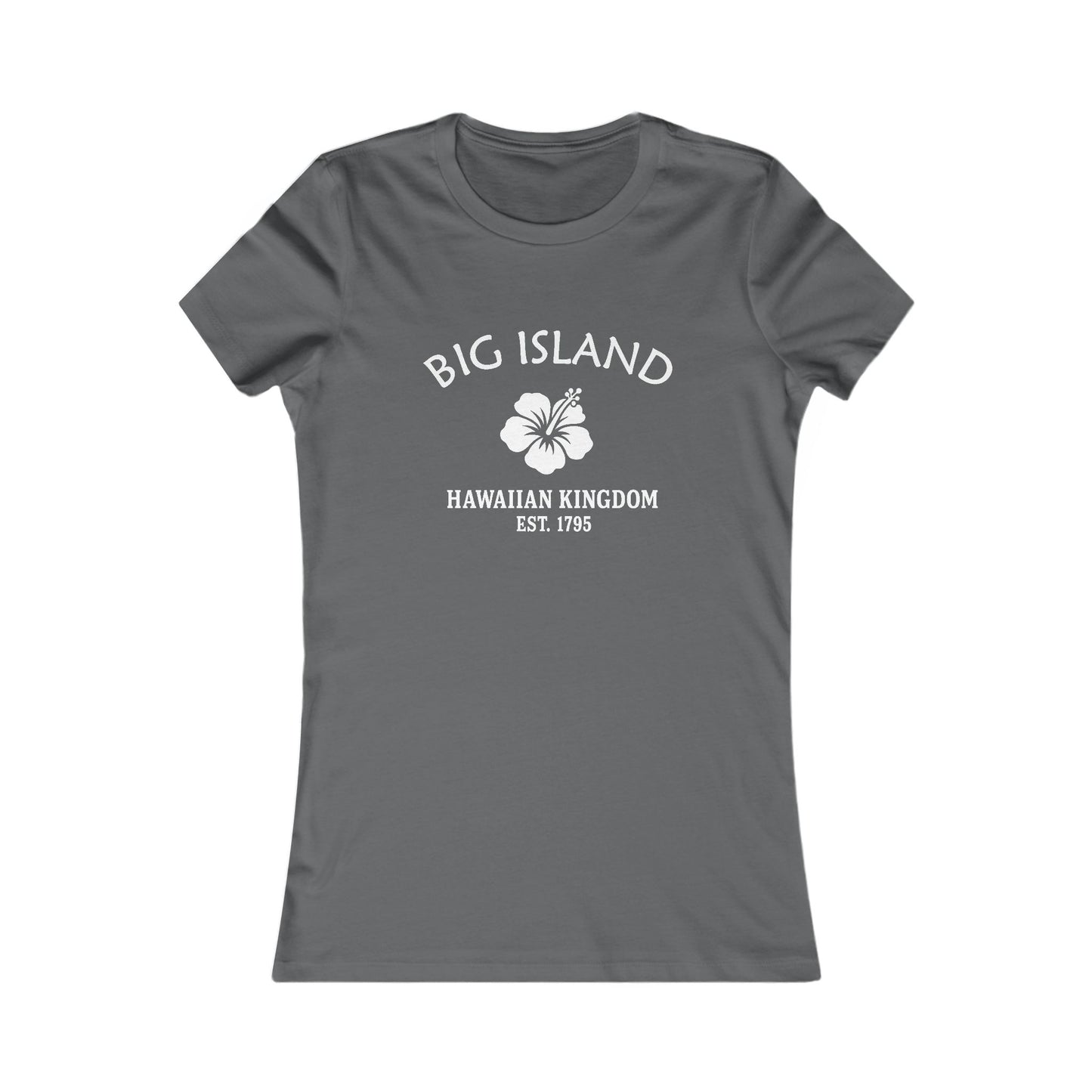 Big Island Hawaii Vintage Retro Womens Fitted Ringspun Cotton Tee - White Logo