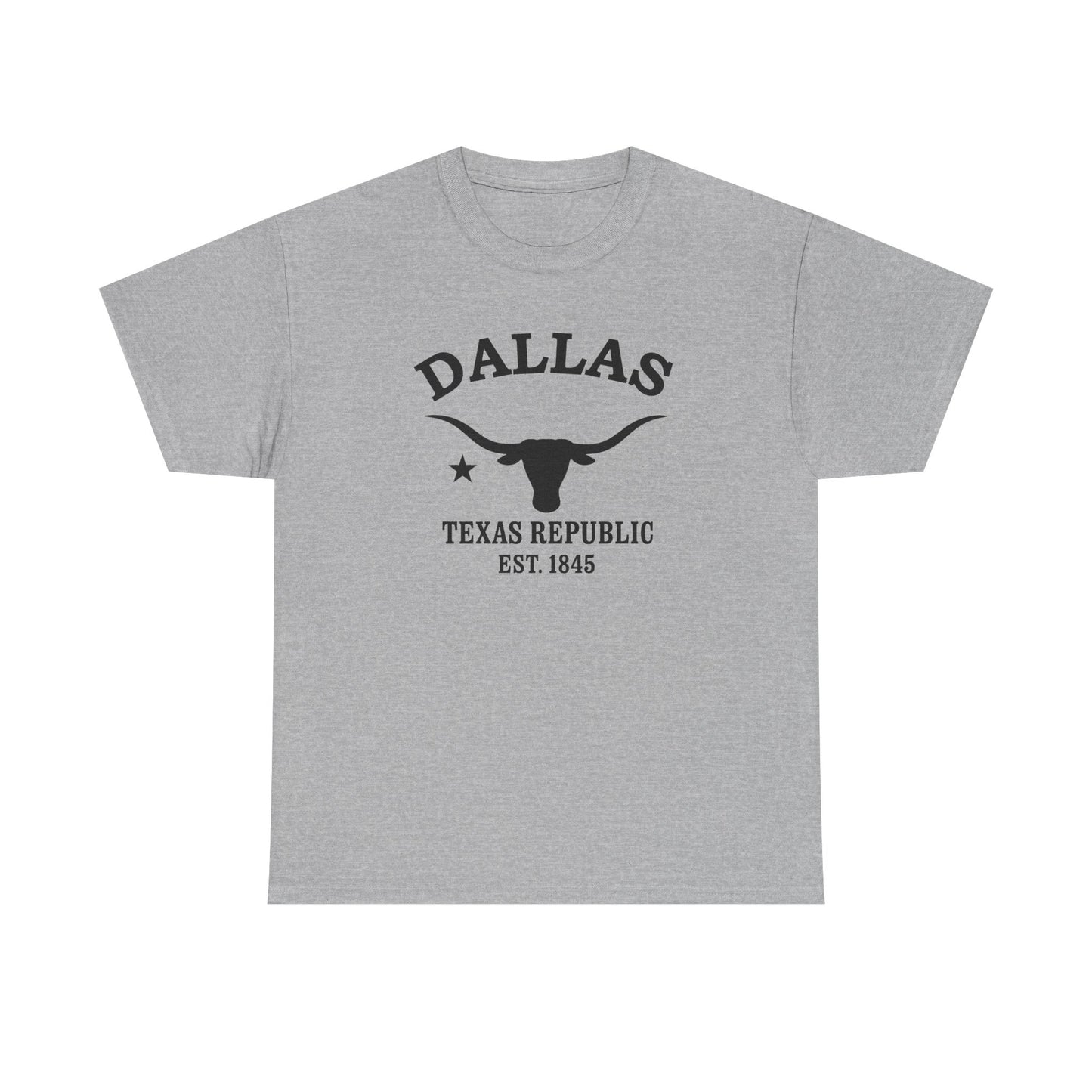 Dallas Texas Vintage Retro Unisex Heavy Cotton Tee - Black Logo