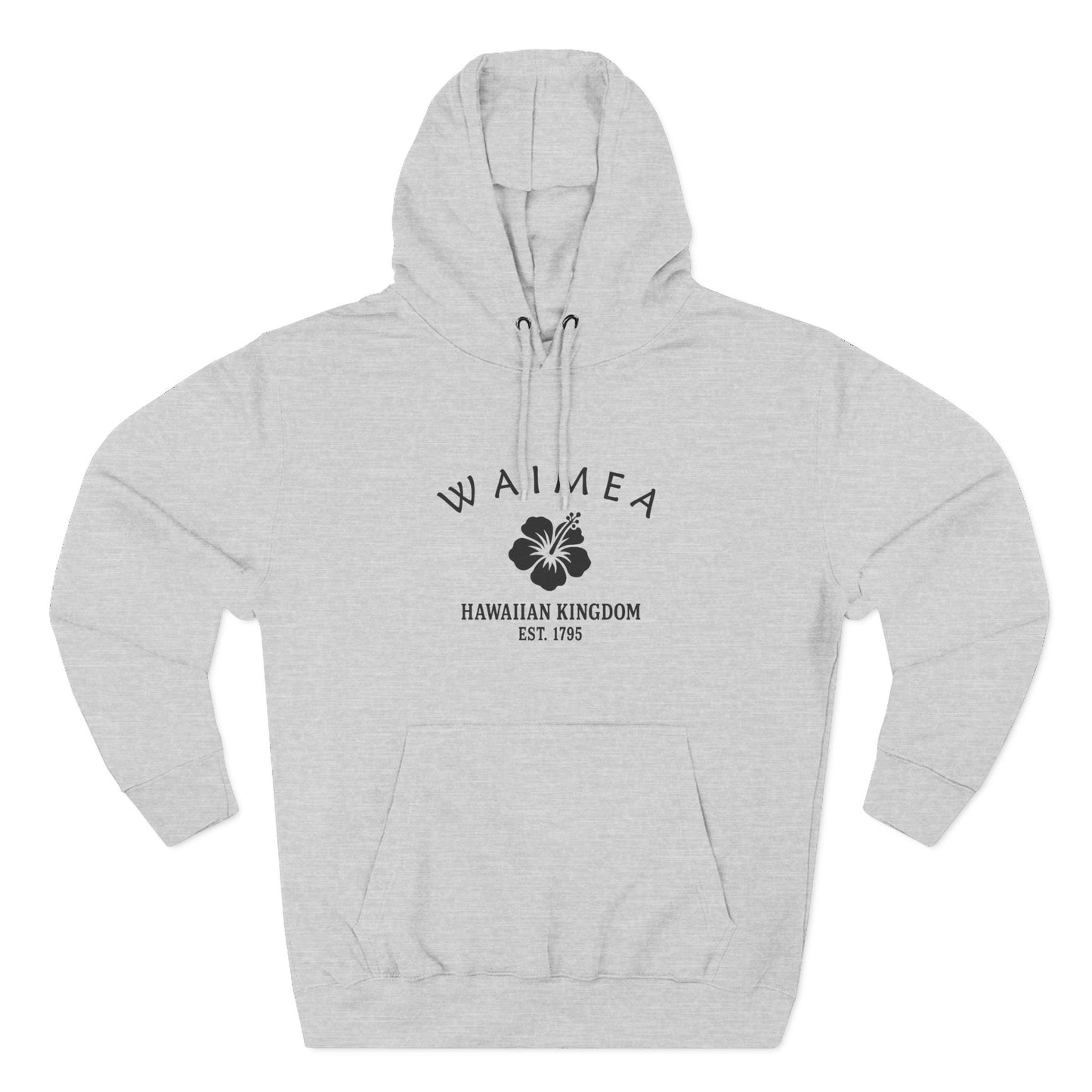 Waimea Hawaii Vintage Retro Unisex Heavy Cotton Hoodie - Black Logo
