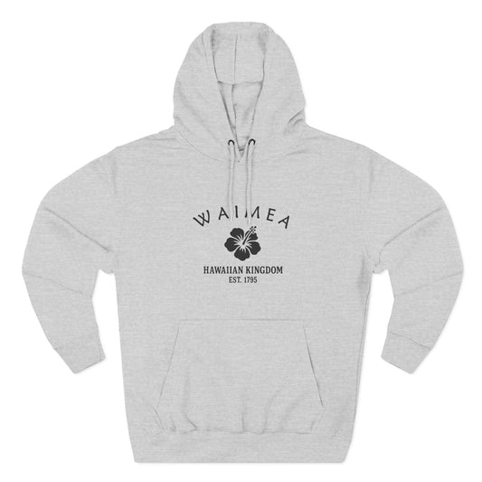 Waimea Hawaii Vintage Retro Unisex Heavy Cotton Hoodie - Black Logo
