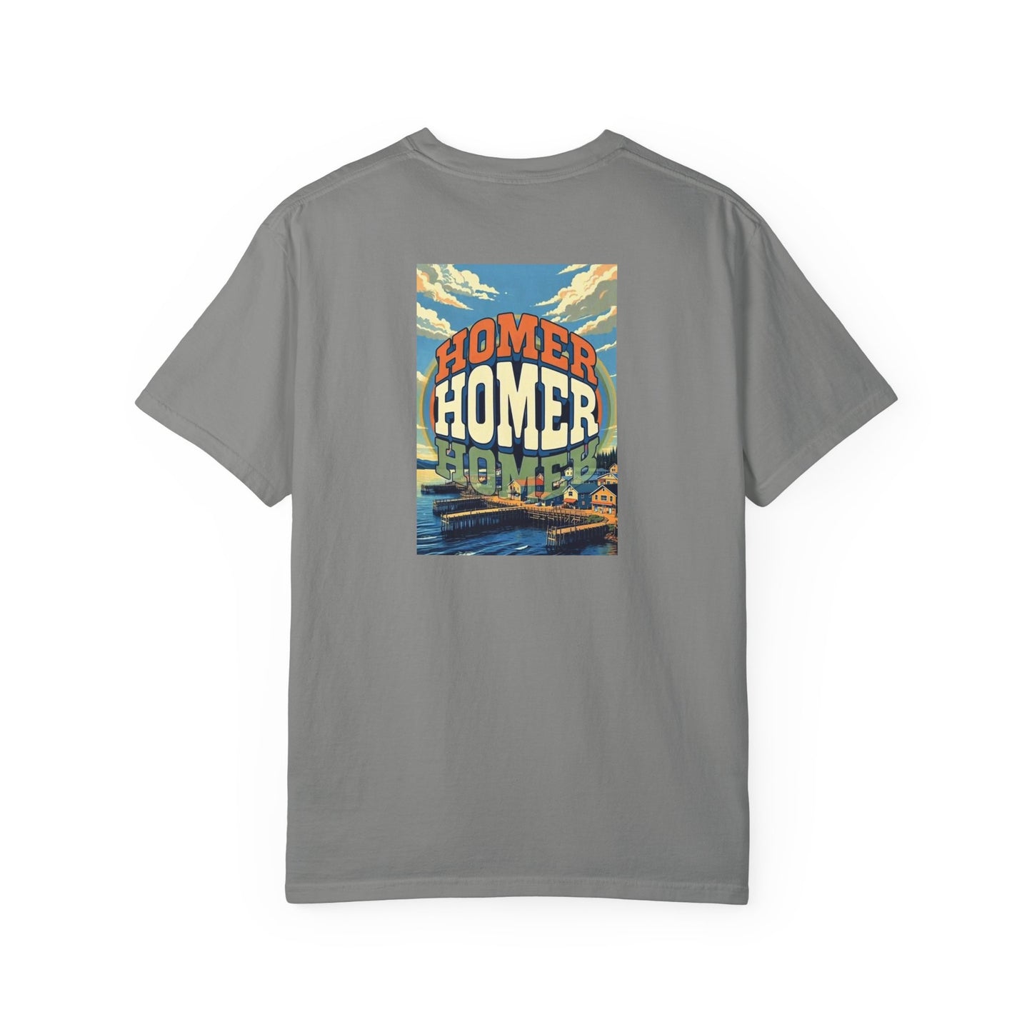 Homer Alaska Vintage Retro Back Printed Art Series Cotton Tee - Black Logo