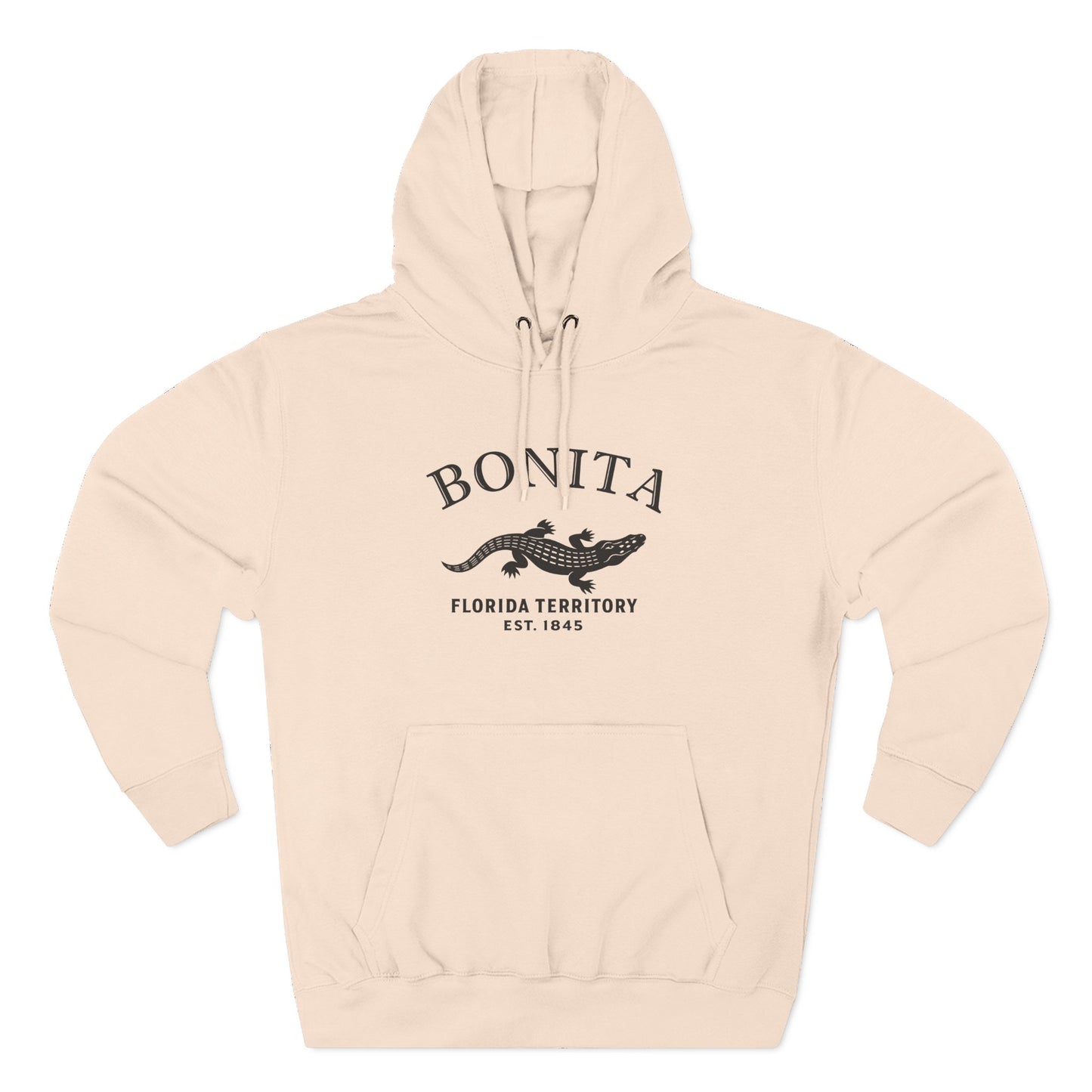 Bonita Florida Vintage Retro Unisex Heavy Cotton Hoodie - Black Logo