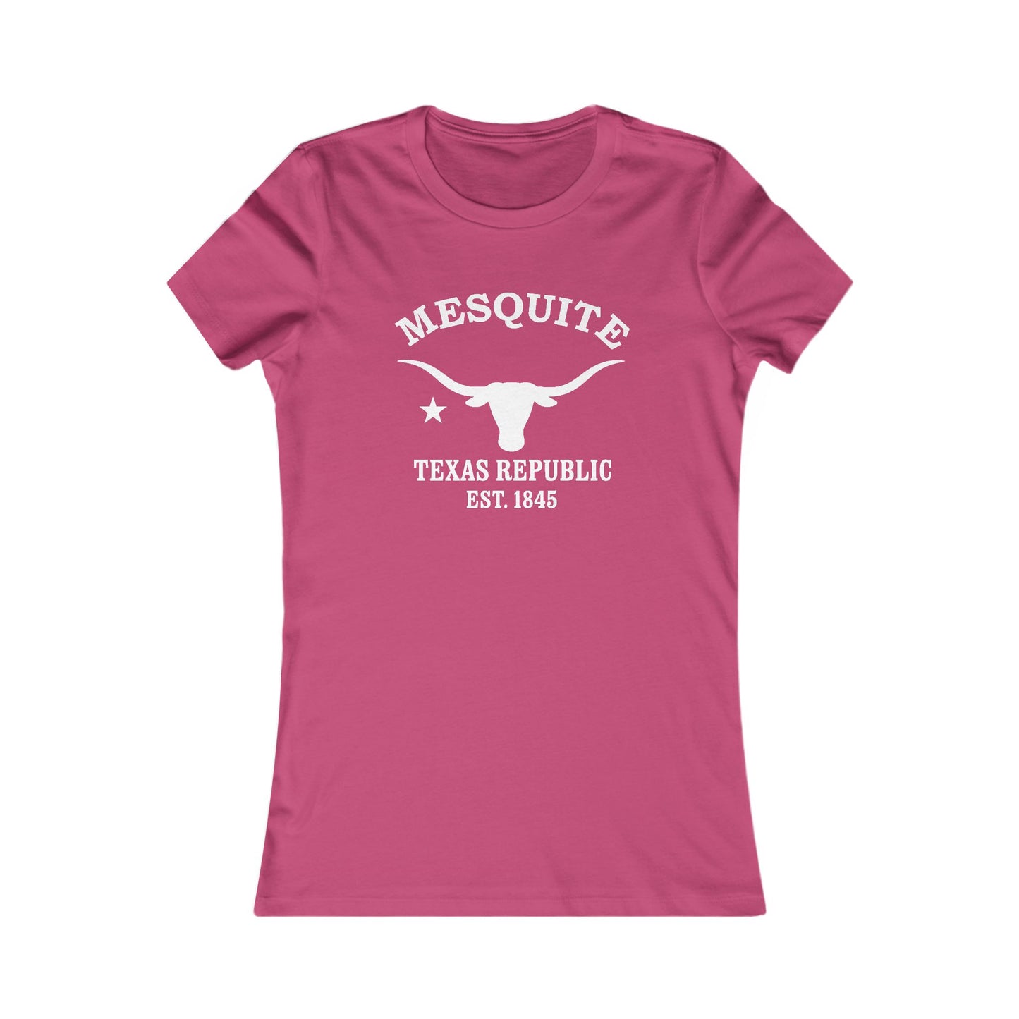 Mesquite Texas Vintage Retro Womens Fitted Ringspun Cotton Tee - White Logo