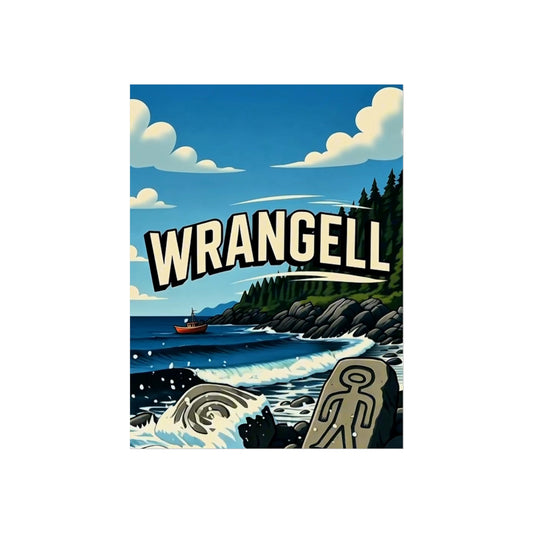 Wrangell Alaska Vintage Style Giclée Print Art Series Poster, 24" x 32" (Vertical)
