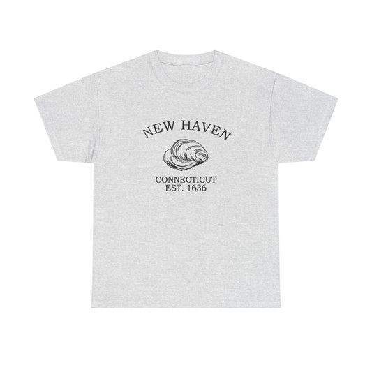 New Haven Connecticut Vintage Retro Unisex Heavy Cotton Tee - Black Logo