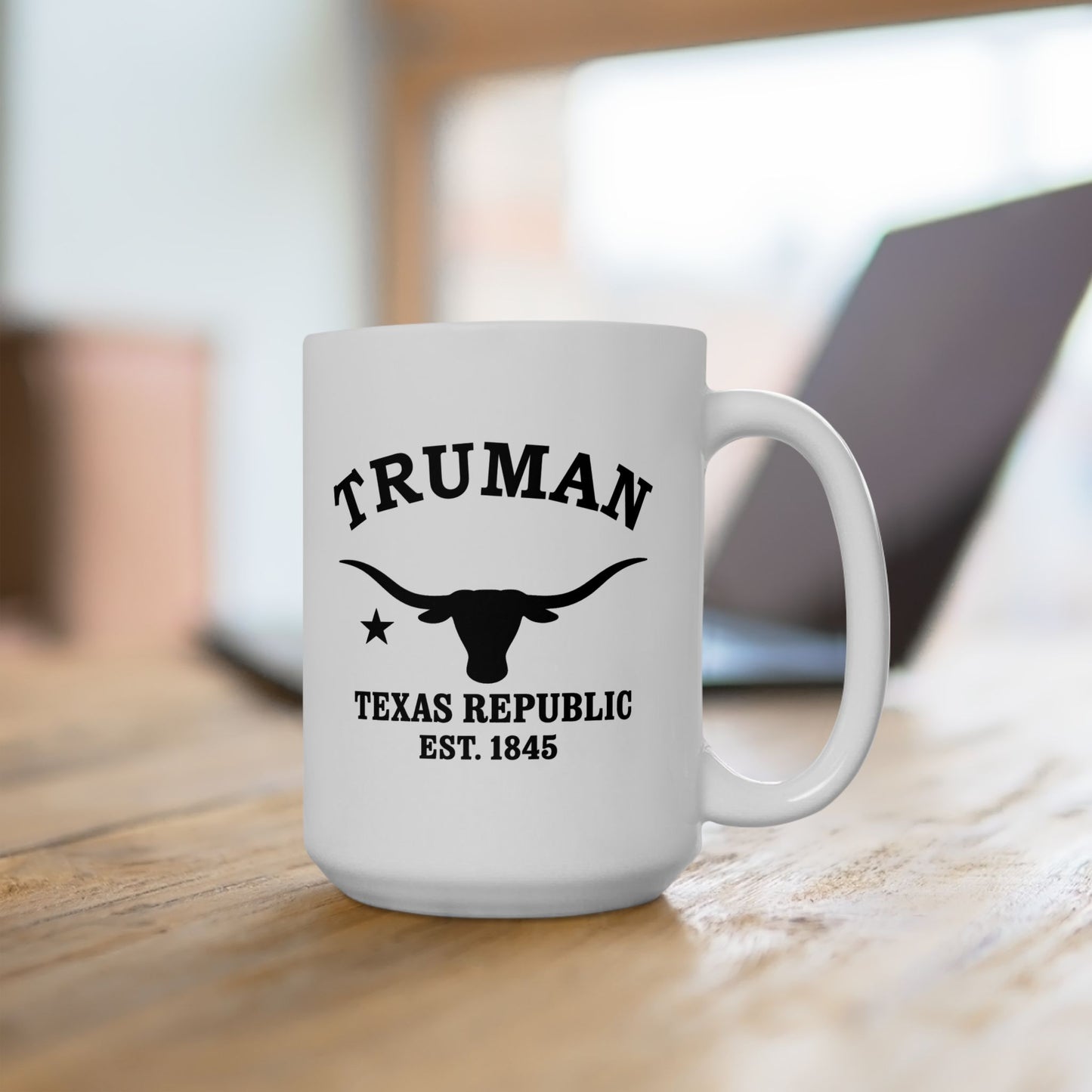 Truman Texas Vintage Retro Ceramic Mug - Black Logo