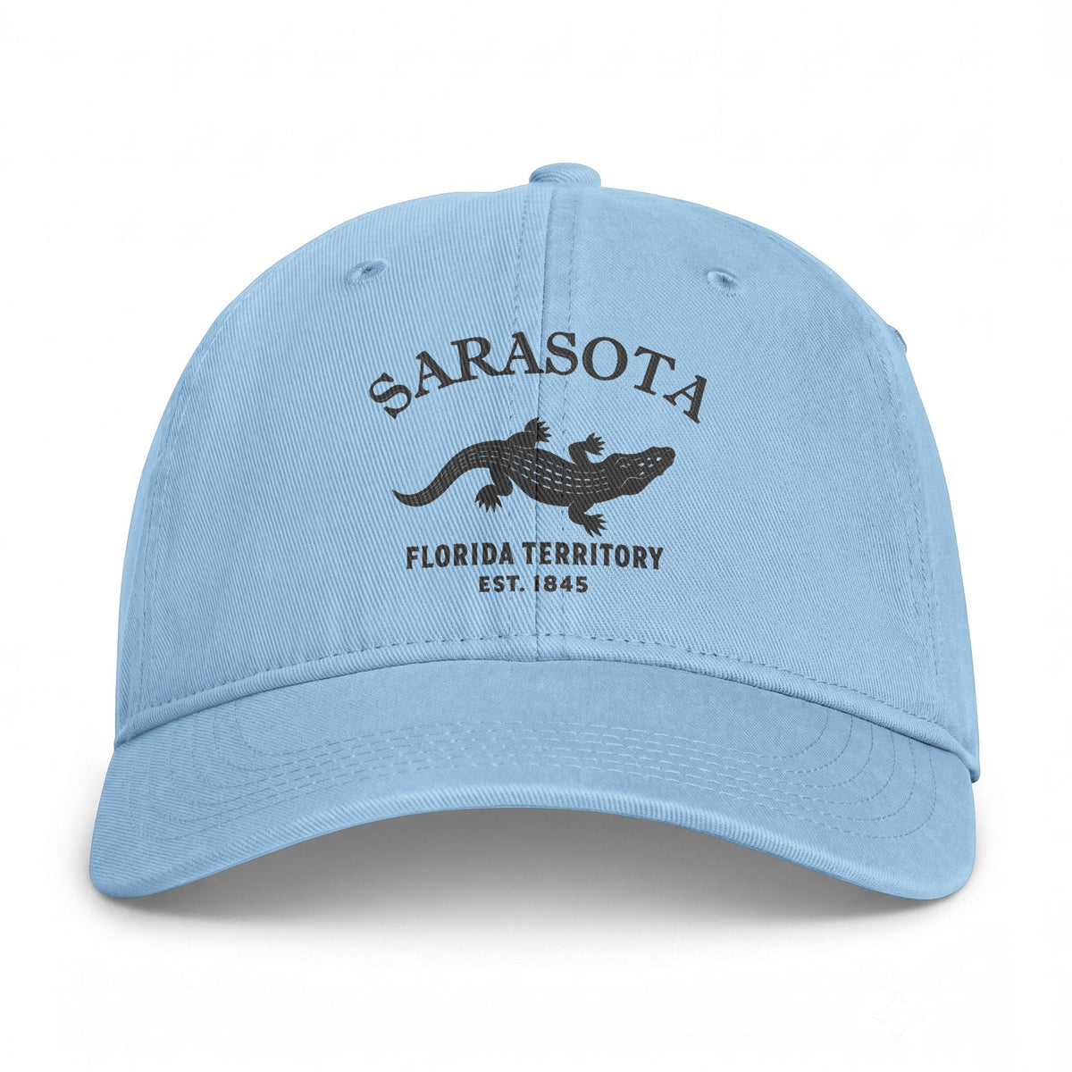 Sarasota Florida Distressed Cotton Cap - Charcoal Print Logo