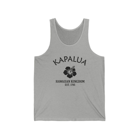 Kapalua Hawaii Vintage Retro Unisex Cotton Jersey Tank Top - Black Logo