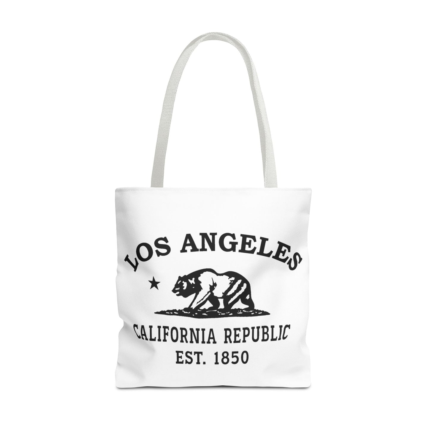 Los Angeles California Vintage Retro Light Canvas Tote - Black Logo