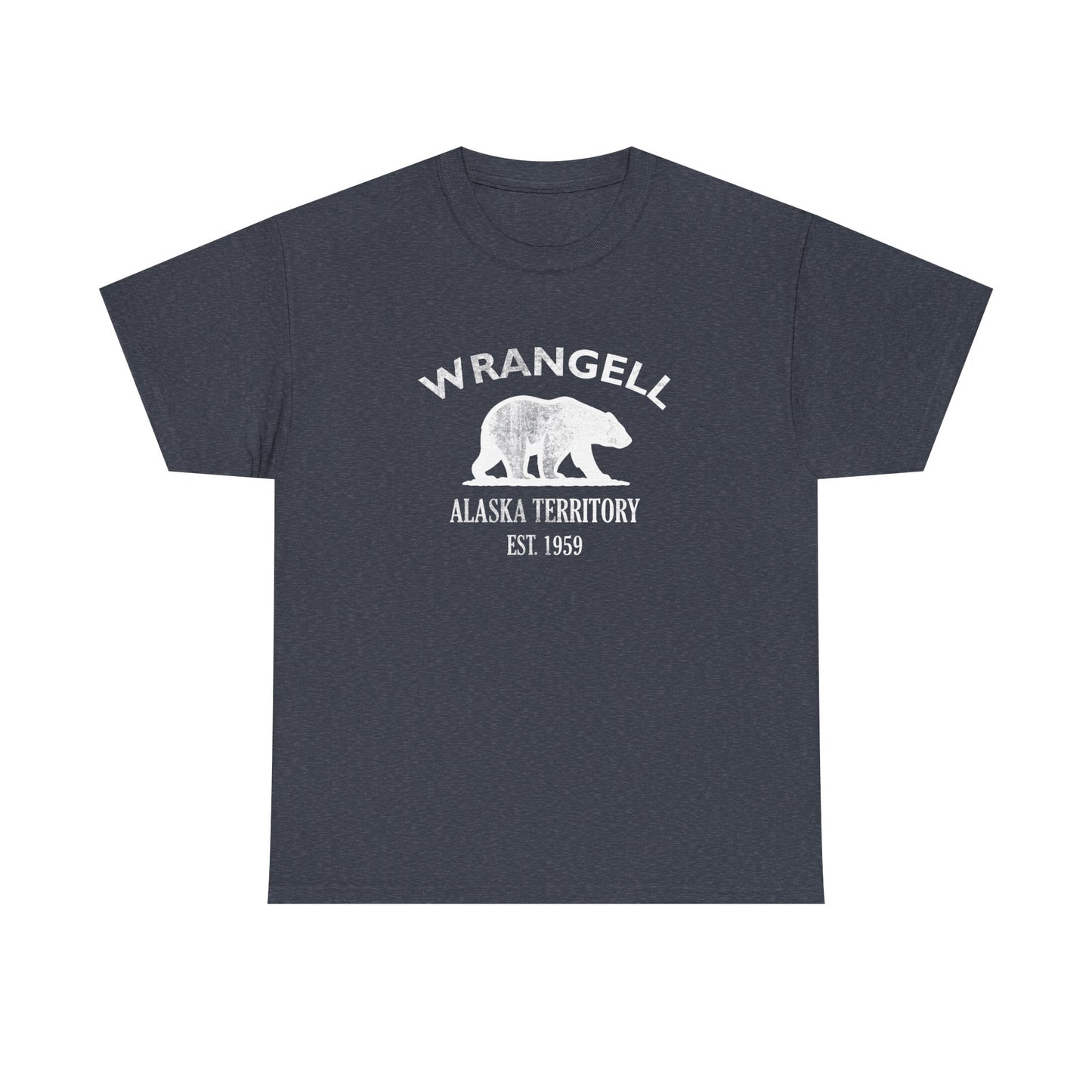 Wrangell Alaska Vintage Retro Unisex Heavy Cotton Tee - White Logo