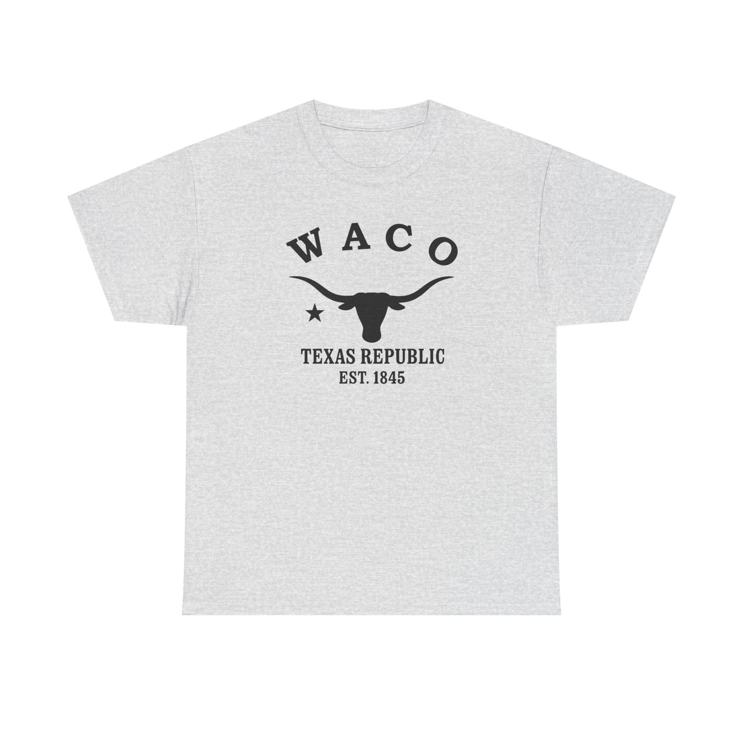 Waco Texas Vintage Retro Unisex Heavy Cotton Tee - Black Logo