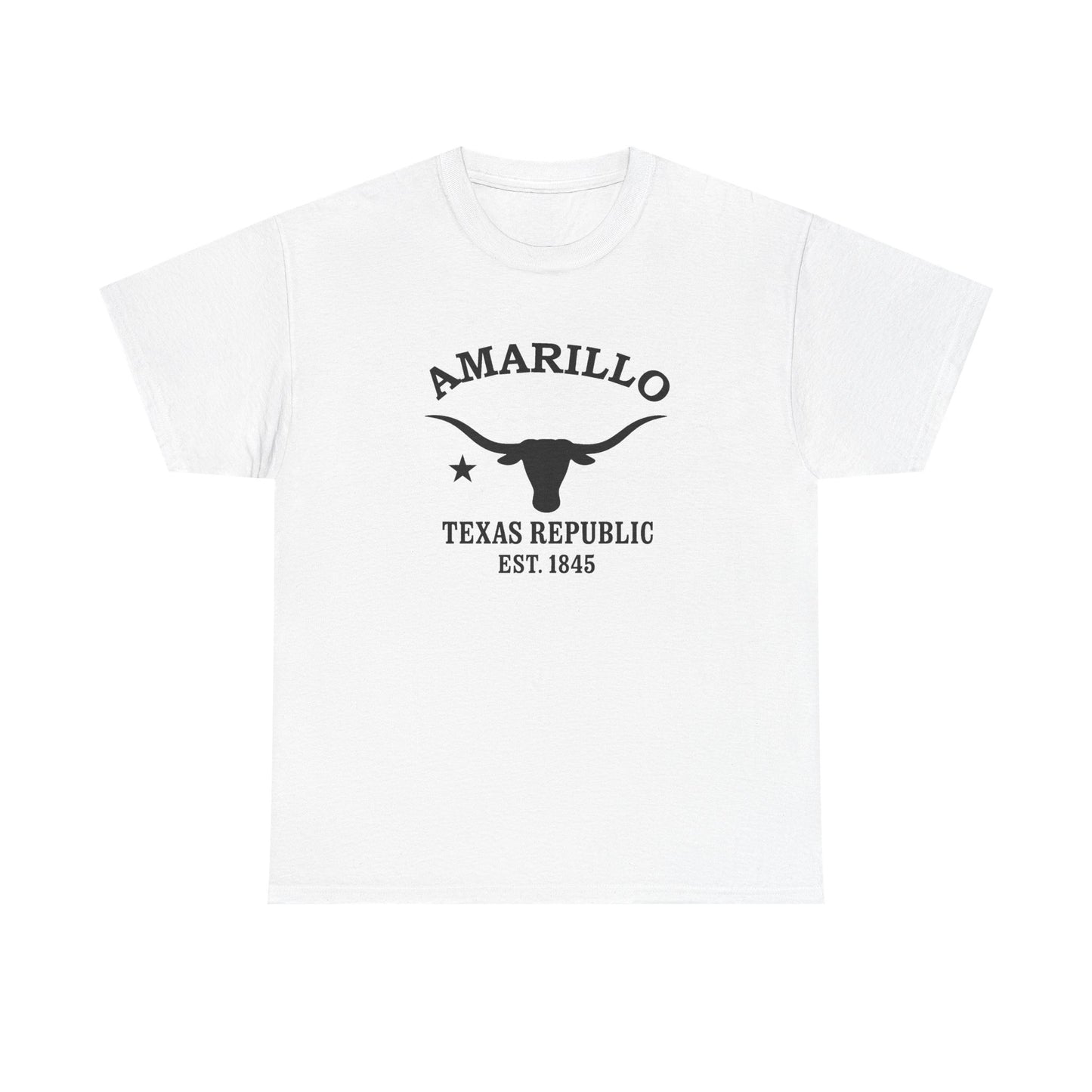 Amarillo Texas Vintage Retro Unisex Heavy Cotton Tee - Black Logo