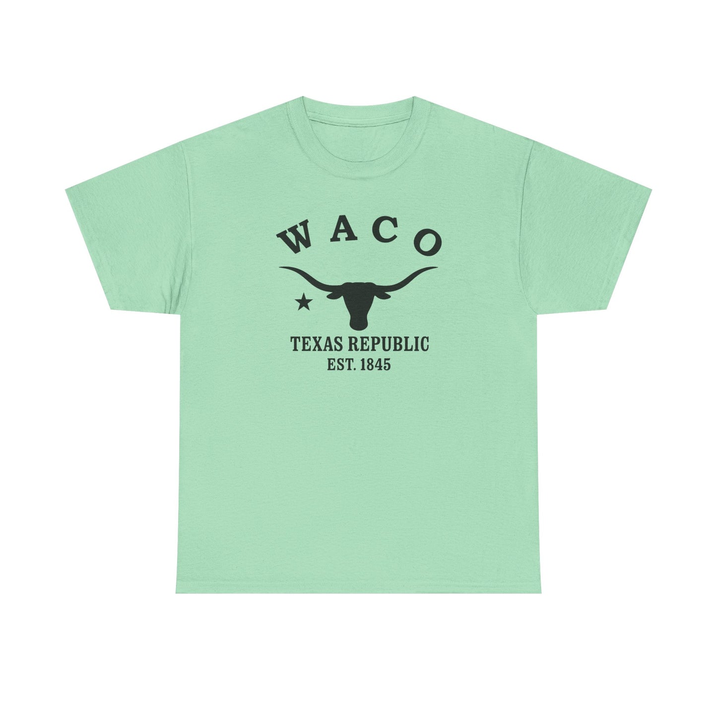 Waco Texas Vintage Retro Unisex Heavy Cotton Tee - Black Logo