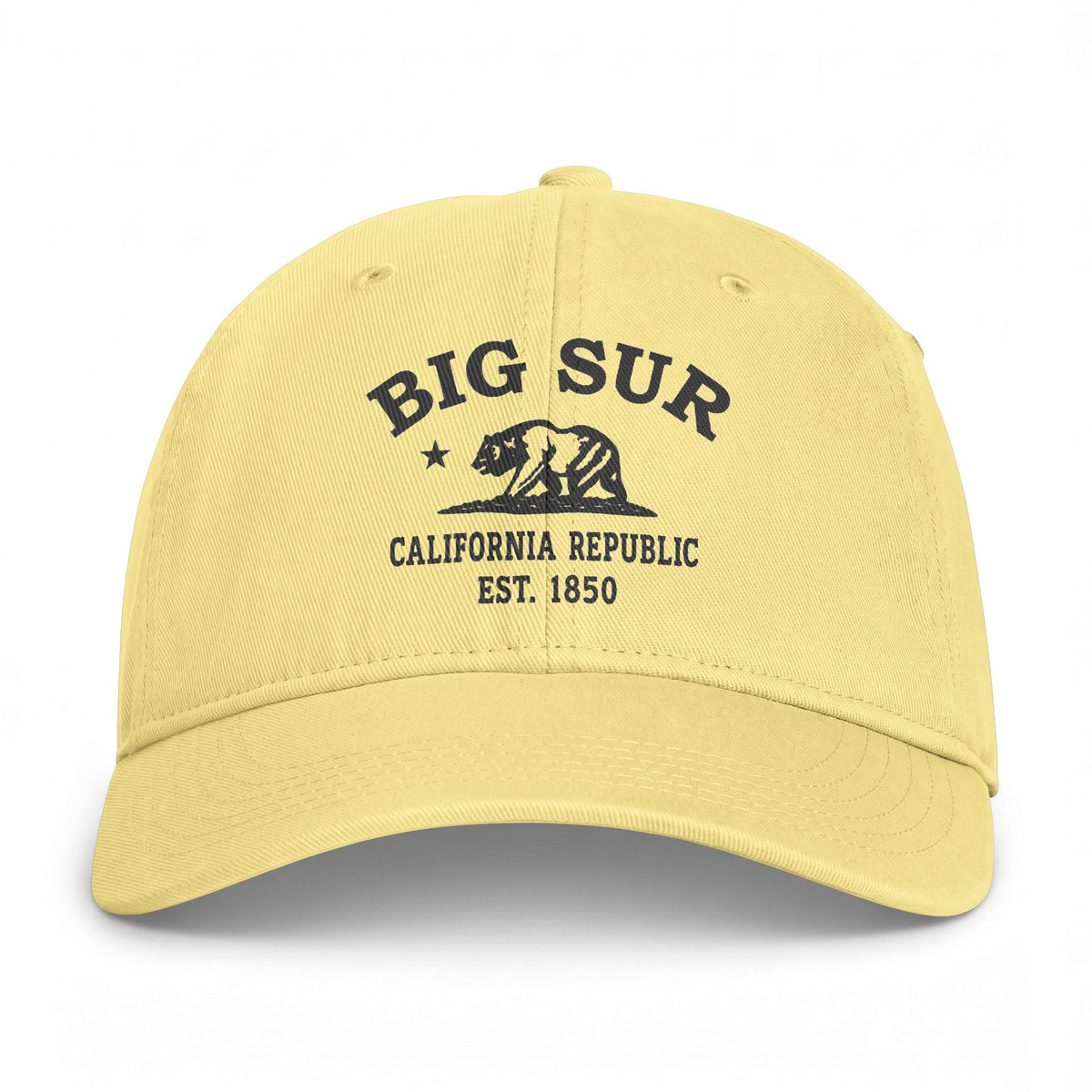 Big Sur California Distressed Cotton Cap - Charcoal Print Logo