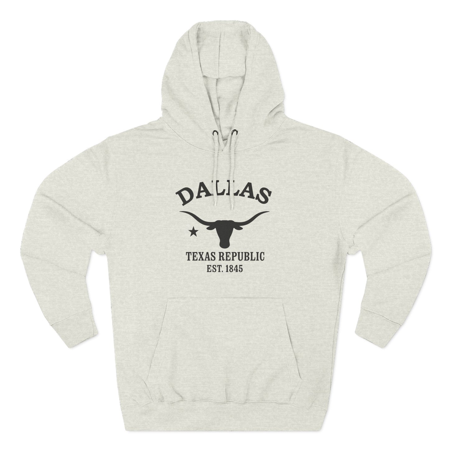 Dallas Texas Vintage Retro Unisex Heavy Cotton Hoodie - Black Logo