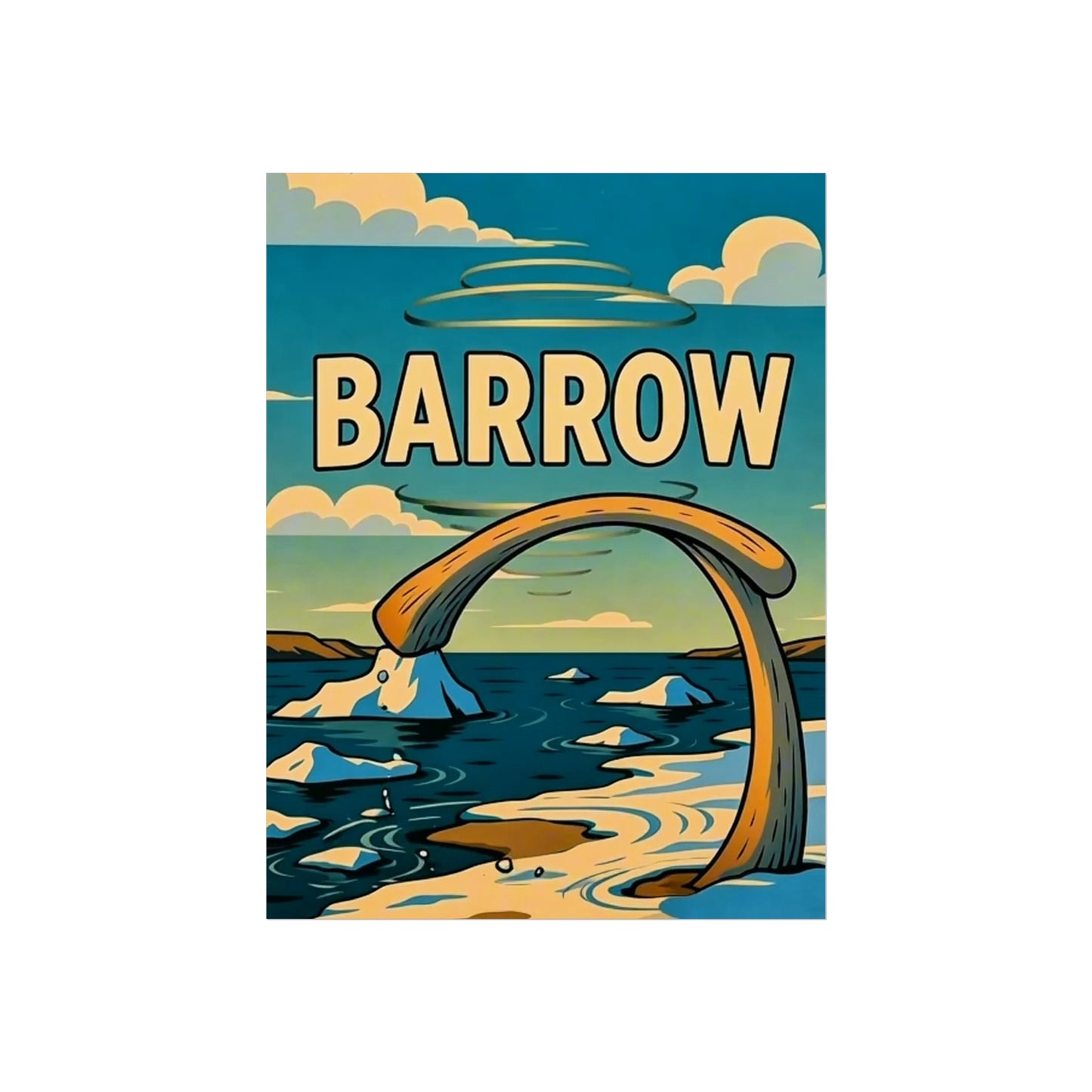 Barrow Alaska Vintage Retro Giclée Print Art Series Poster