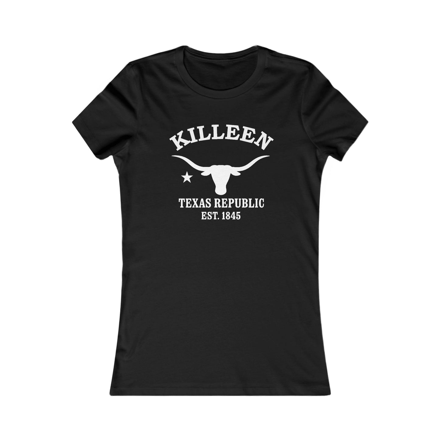 Killeen Texas Vintage Retro Womens Fitted Ringspun Cotton Tee - White Logo