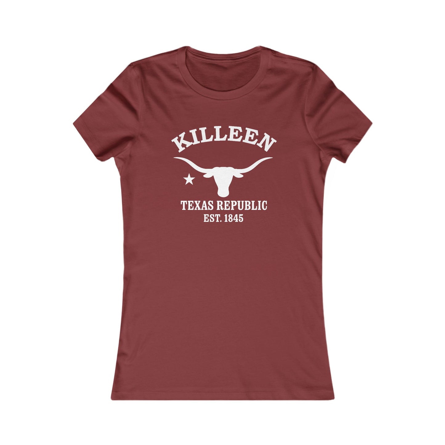Killeen Texas Vintage Retro Womens Fitted Ringspun Cotton Tee - White Logo