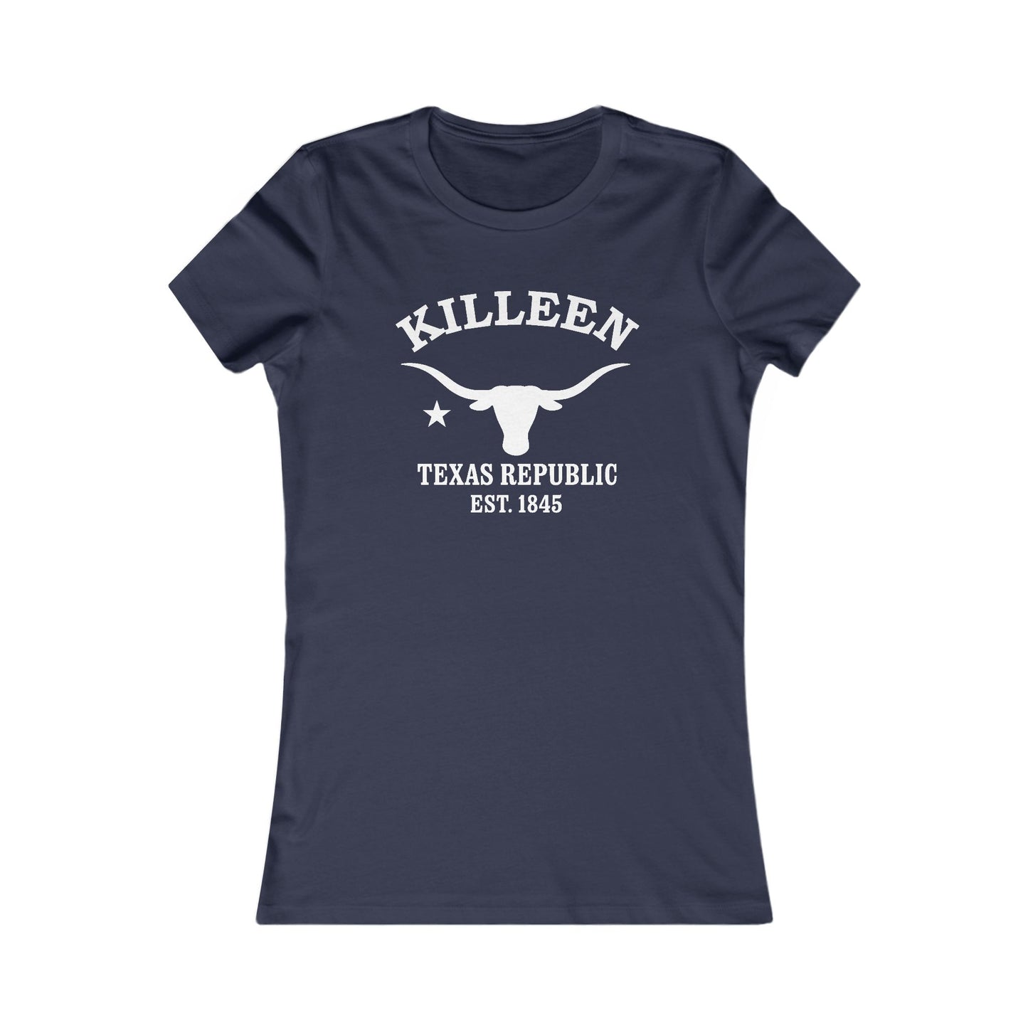 Killeen Texas Vintage Retro Womens Fitted Ringspun Cotton Tee - White Logo
