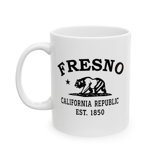 Fresno California Vintage Retro Ceramic Mug - Black Logo