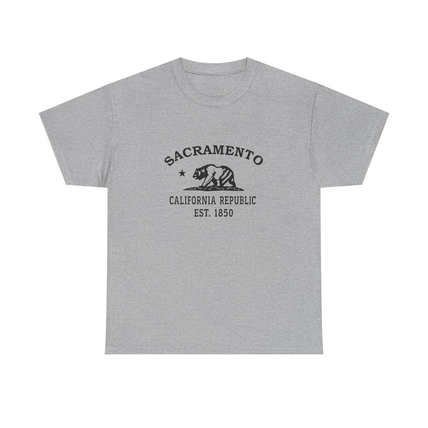 Sacramento California Vintage Retro Unisex Heavy Cotton Tee - Black Logo