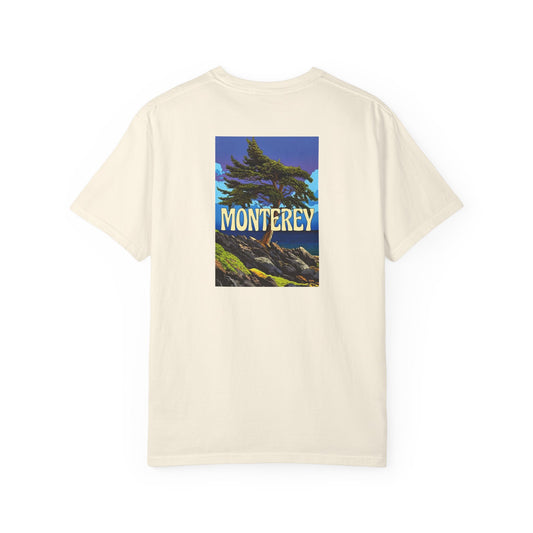 Monterey California Vintage Retro Back Printed Art Series Cotton Tee, Black Logo, Additional View