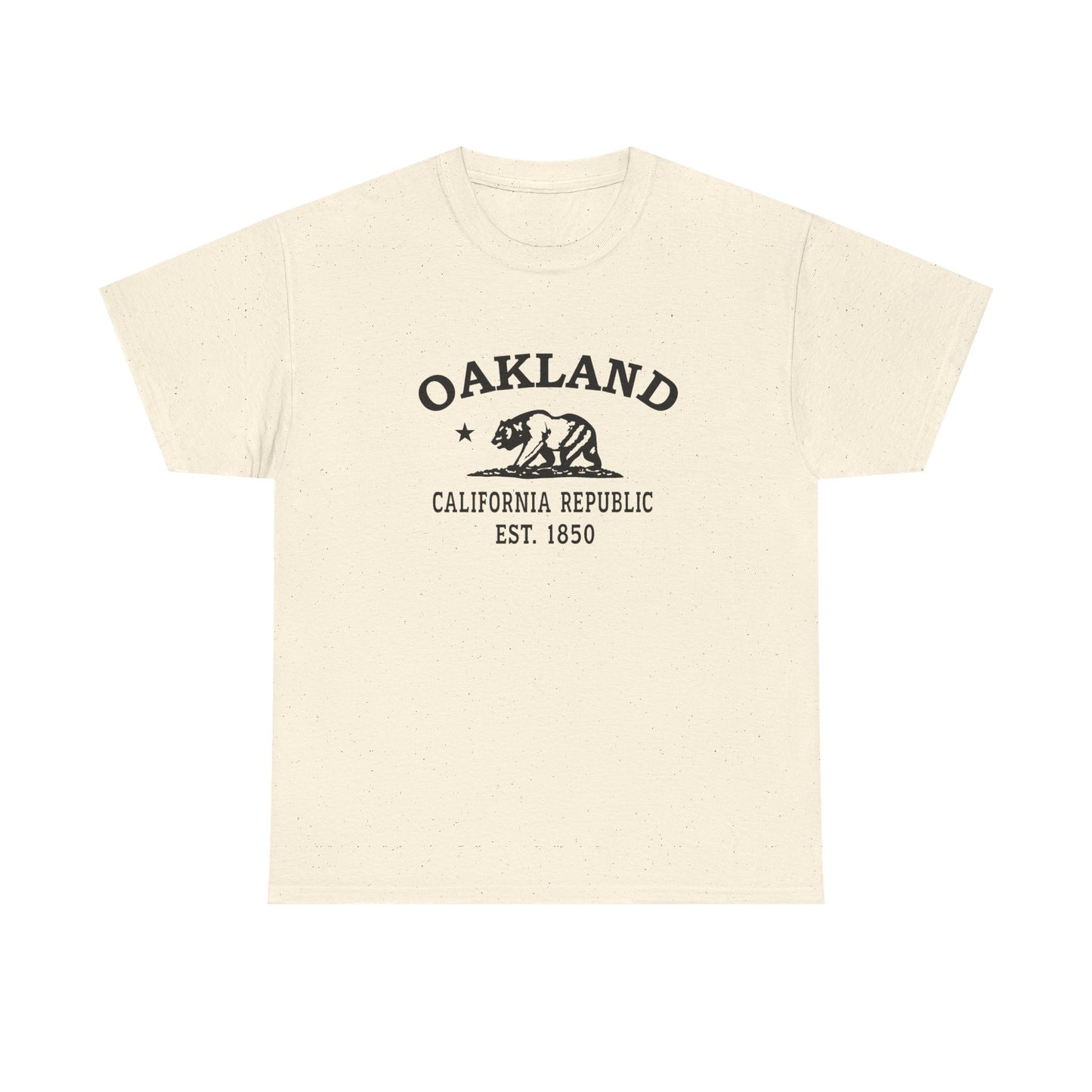 Oakland California Vintage Retro Unisex Heavy Cotton Tee - Black Logo
