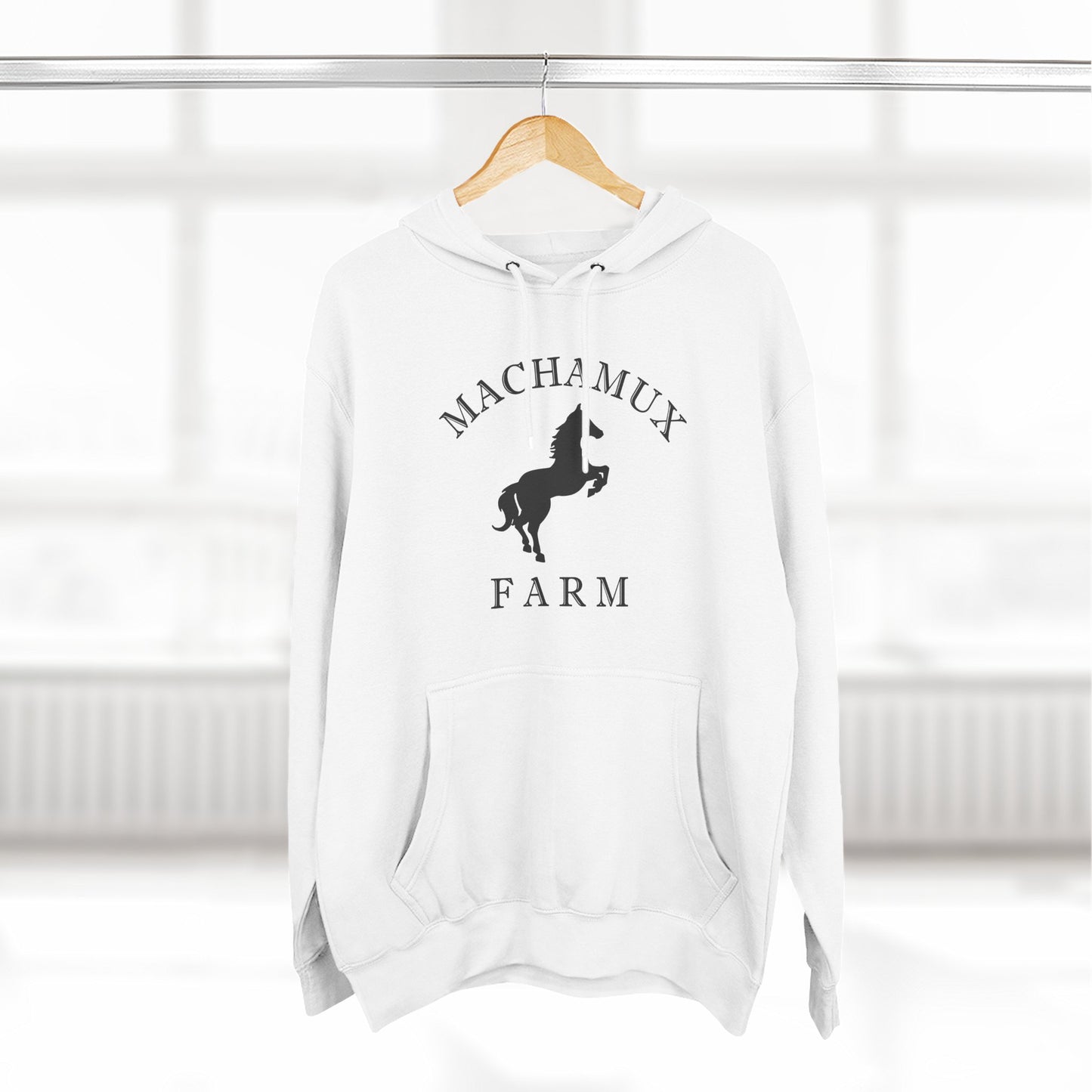 Machamux Farm Vintage Retro Unisex Heavy Cotton Hoodie - Black Logo