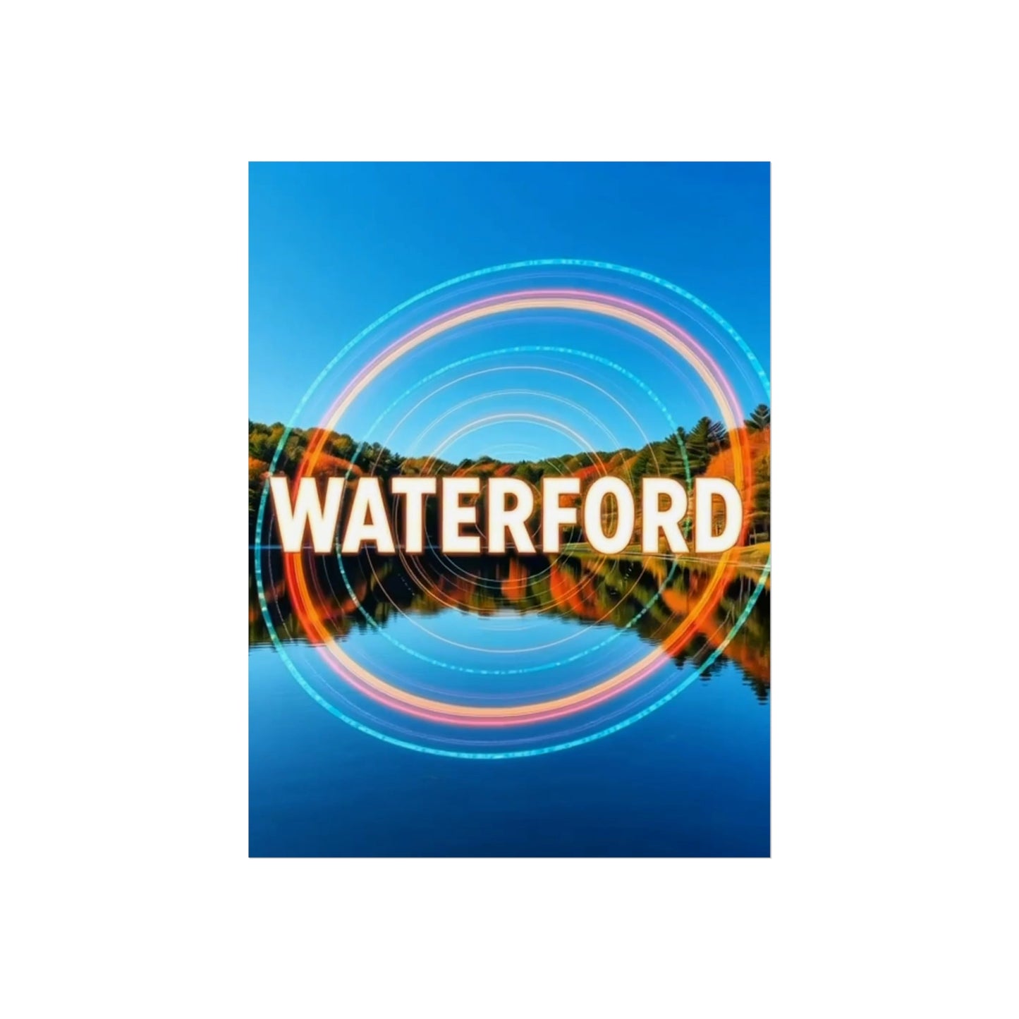 Waterford Connecticut Vintage Retro Giclée Print Art Series Poster