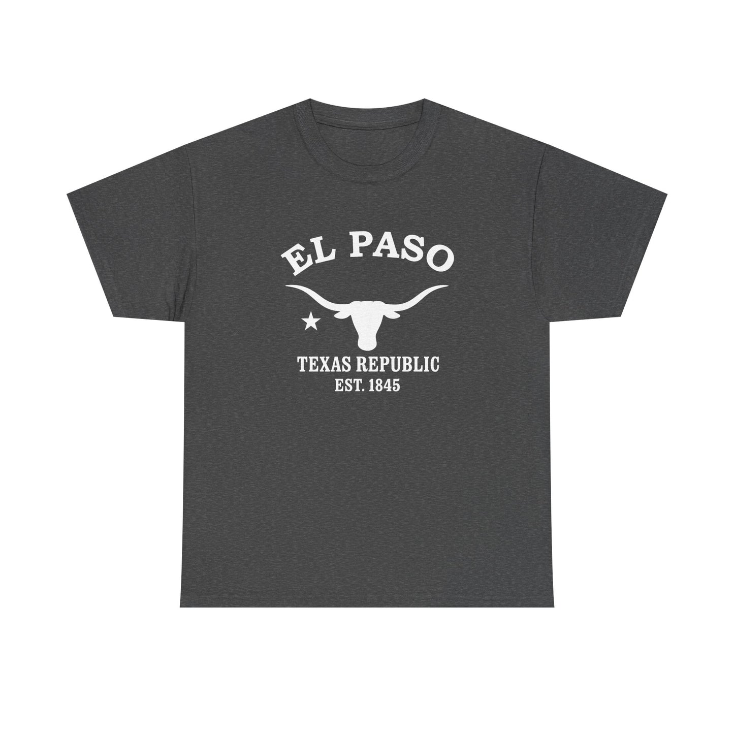 El Paso Texas Vintage Retro Unisex Heavy Cotton Tee - White Logo