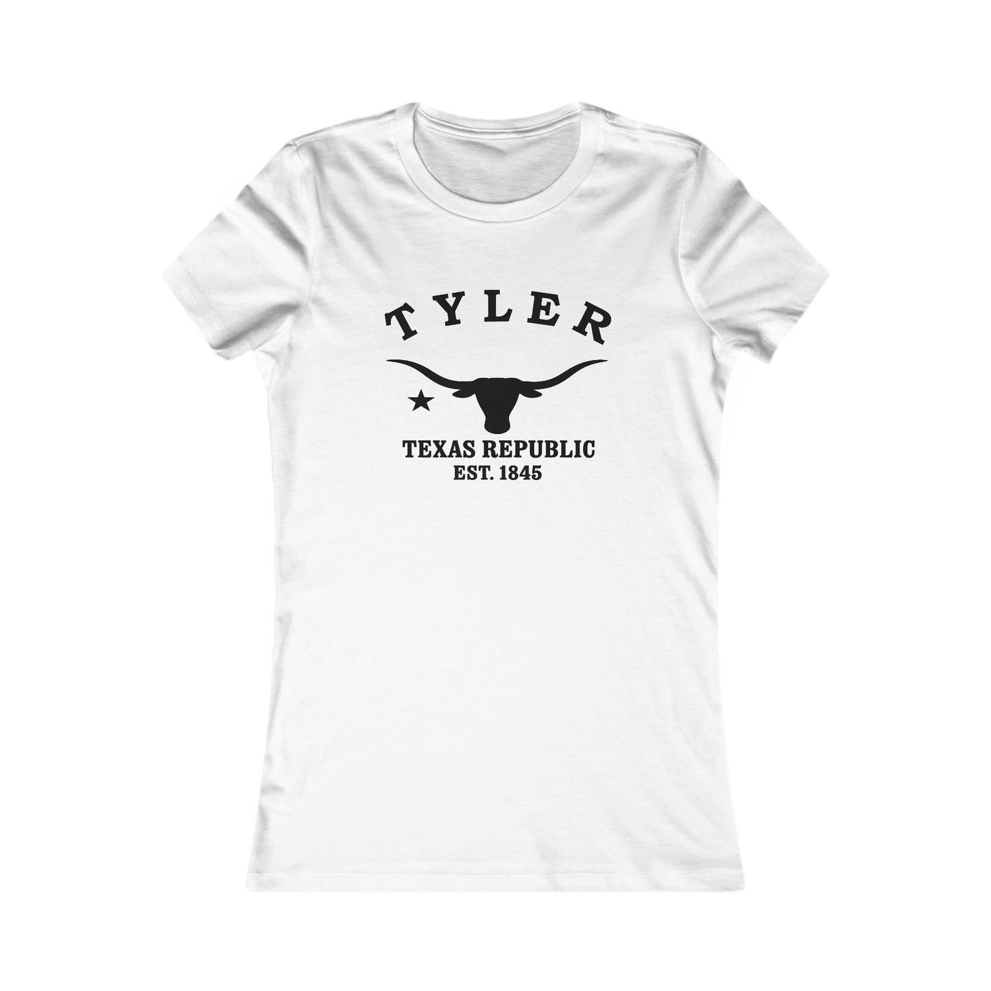 Tyler Texas Vintage Retro Womens Fitted Ringspun Cotton Tee - Black Logo