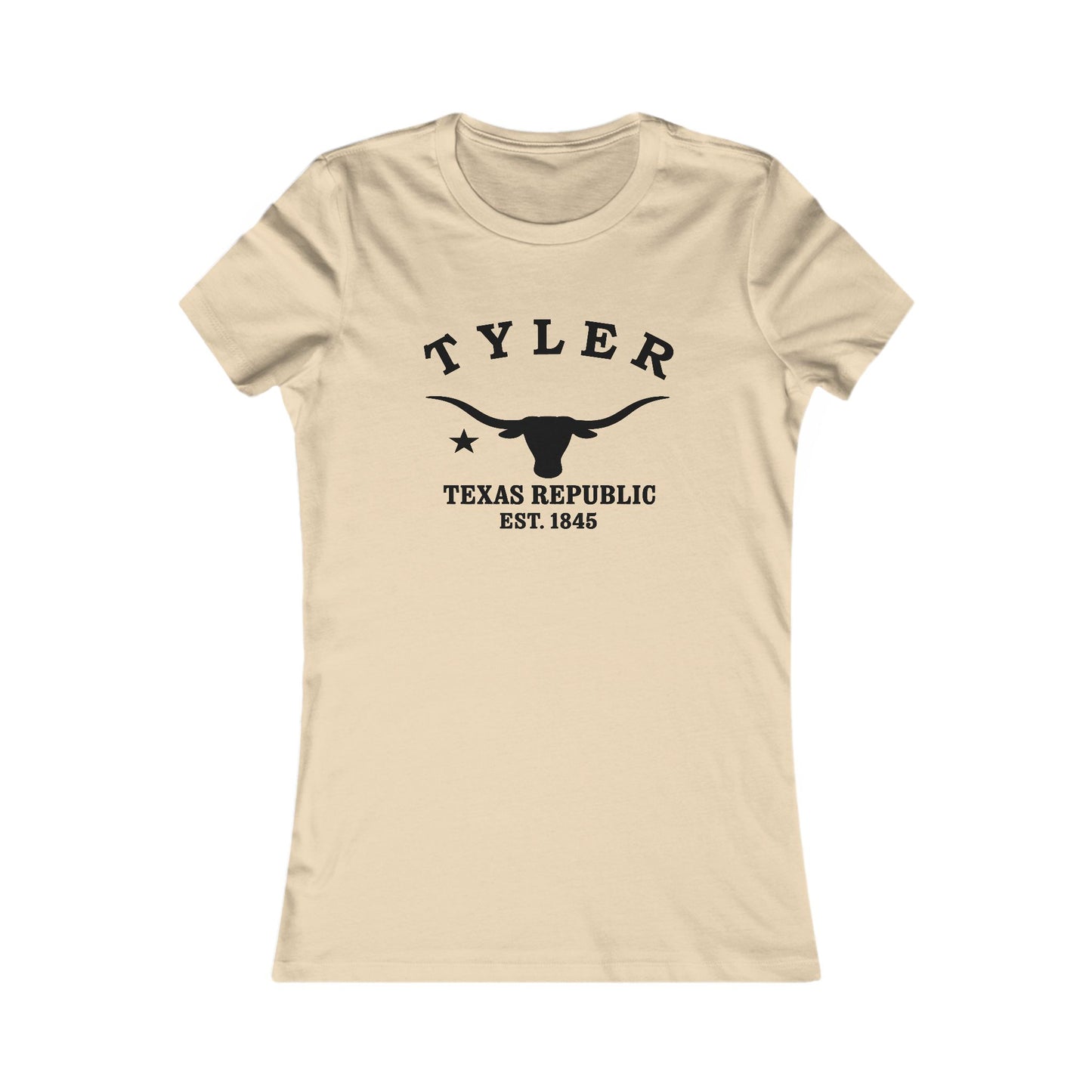 Tyler Texas Vintage Retro Womens Fitted Ringspun Cotton Tee - Black Logo