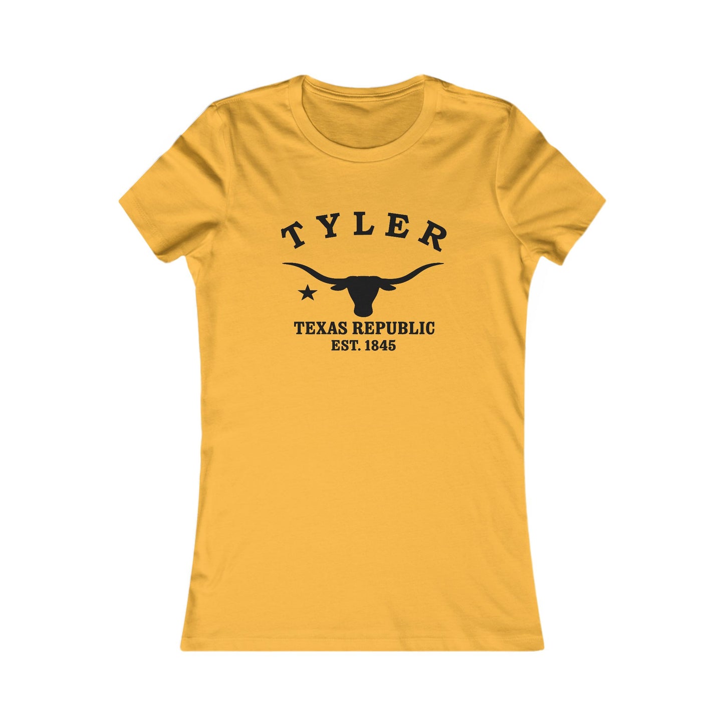 Tyler Texas Vintage Retro Womens Fitted Ringspun Cotton Tee - Black Logo