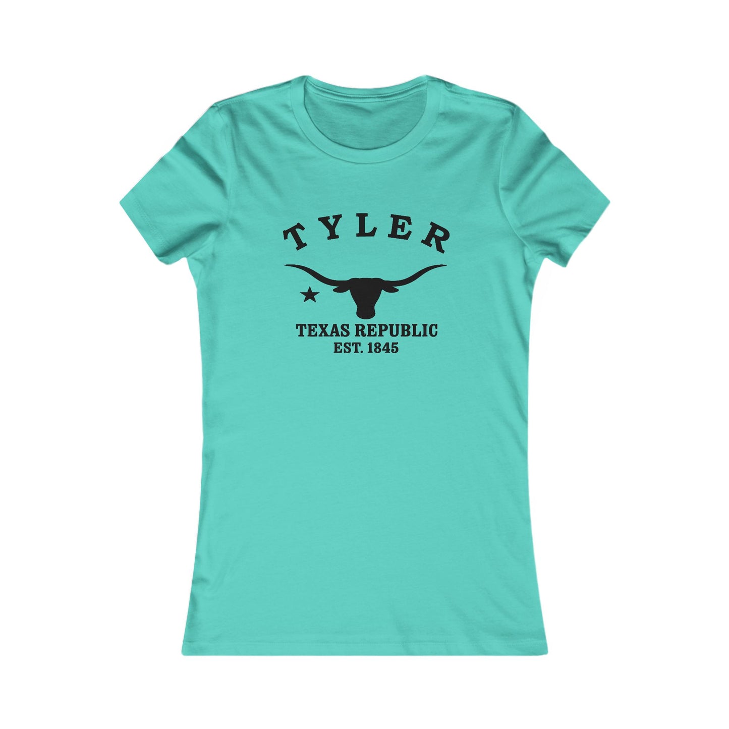 Tyler Texas Vintage Retro Womens Fitted Ringspun Cotton Tee - Black Logo