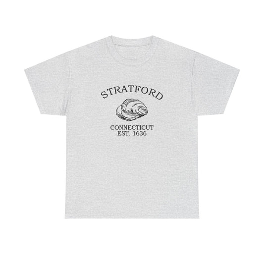 Stratford Connecticut Vintage Retro Unisex Heavy Cotton Tee - Black Logo
