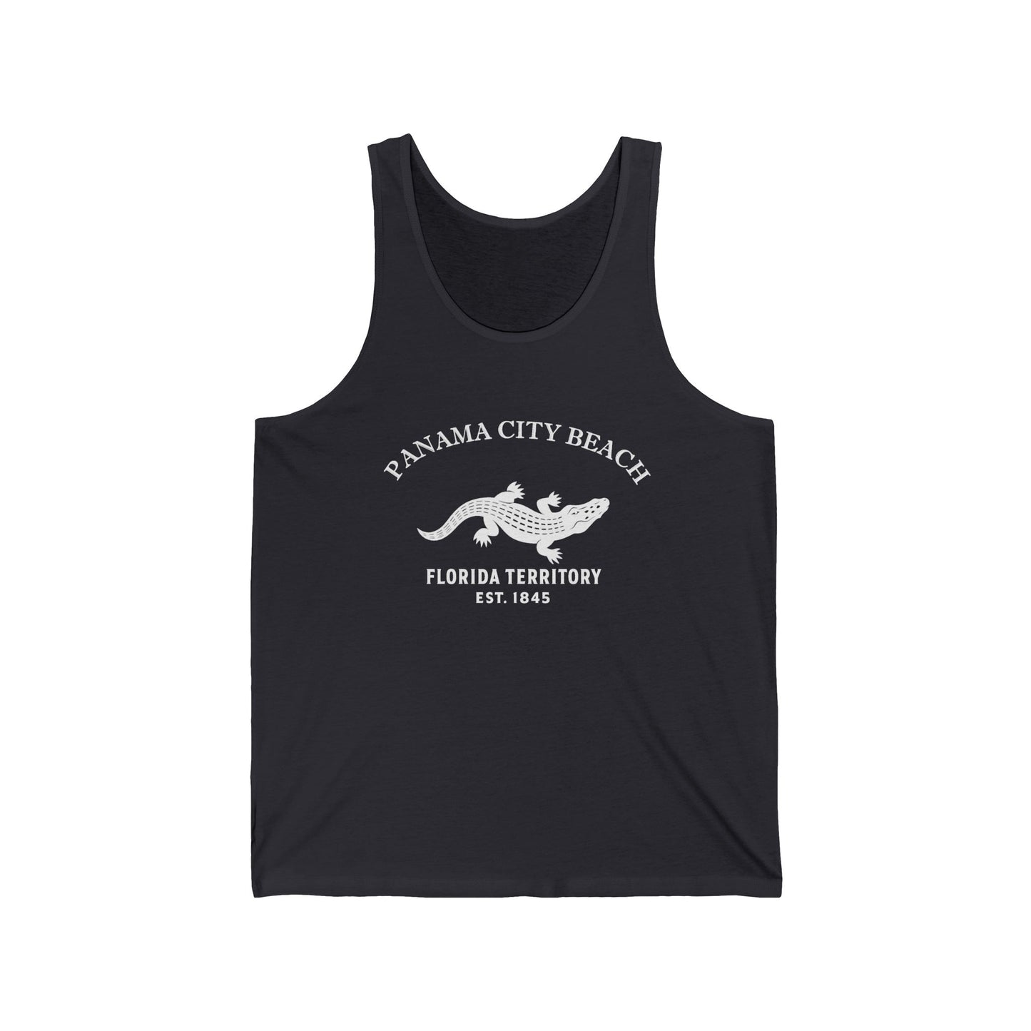 Panama City Beach Florida Vintage Retro Unisex Cotton Jersey Tank Top - White Logo