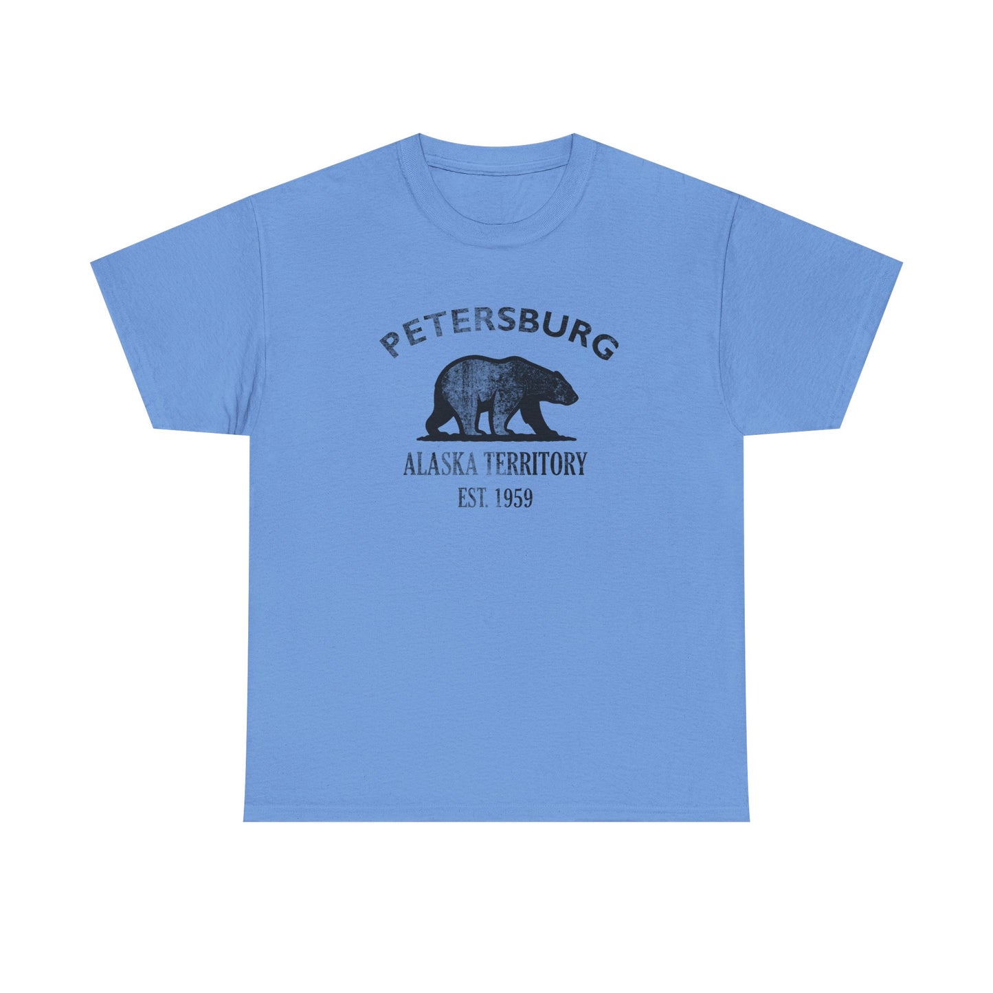 Petersburg Alaska Vintage Retro Unisex Heavy Cotton Tee - Black Logo