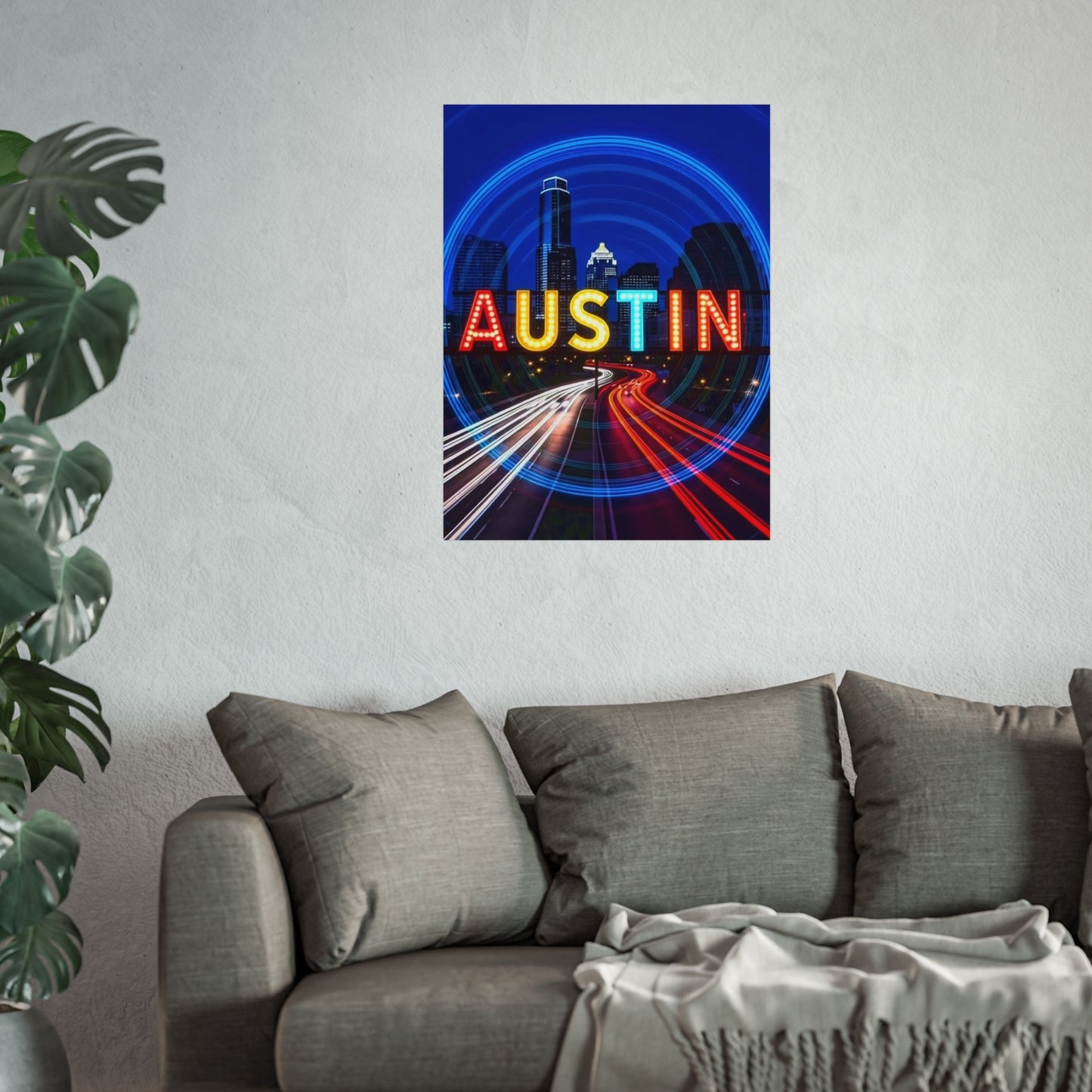Austin Texas Vintage Retro Giclée Print Art Series Poster