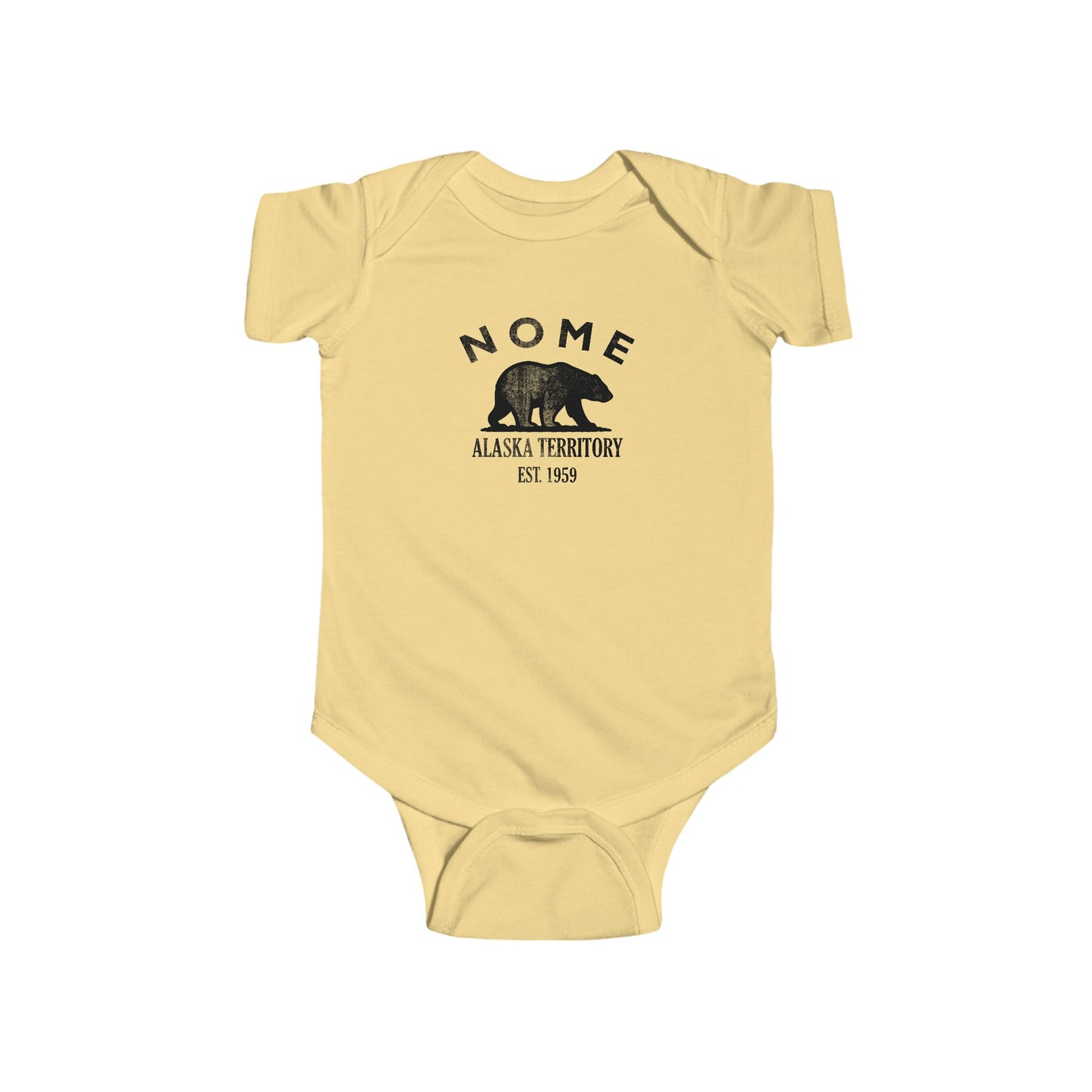 Nome Alaska Cottton Jersey Baby Bodysuit - Black Logo