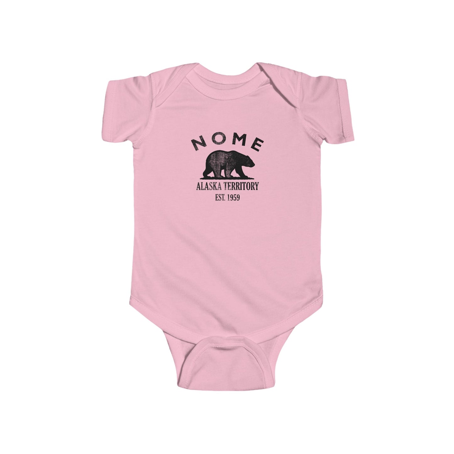 Nome Alaska Cottton Jersey Baby Bodysuit - Black Logo