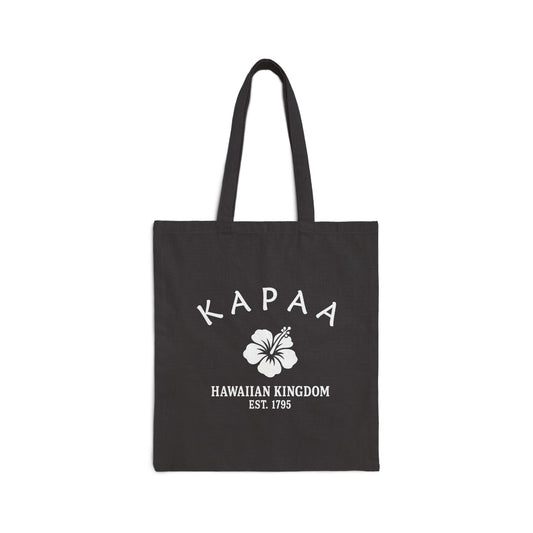 Kapaa Hawaii Vintage Retro Cotton Canvas Tote Bag - White Logo