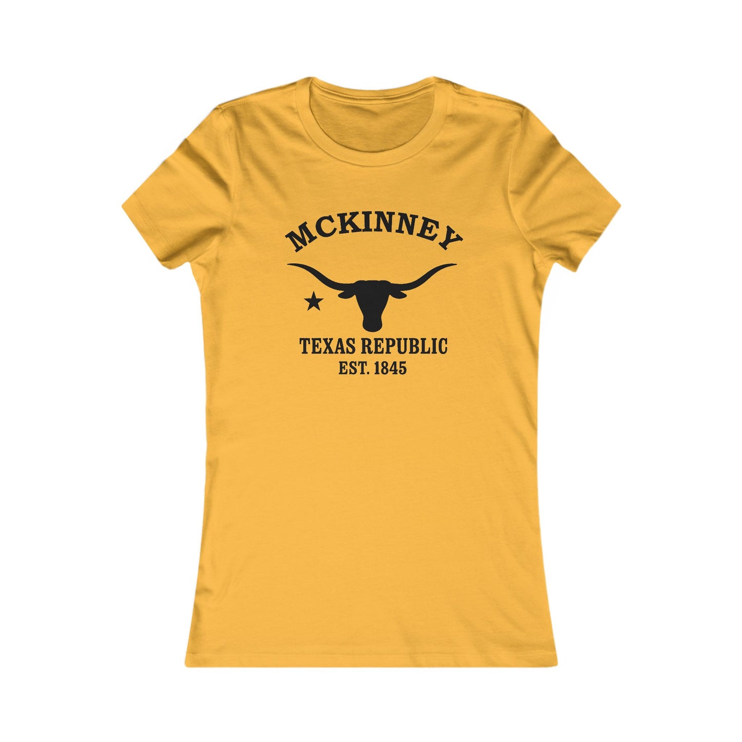 McKinney Texas Ringspun Cotten Fitted Vintage Retro Womens Tee - Black Logo