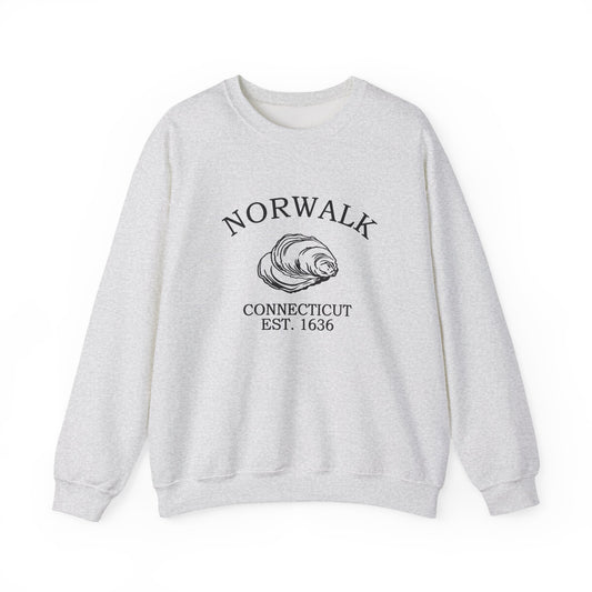 Norwalk Connecticut Vintage Retro Unisex Heavy Crewneck Sweatshirt - Black Logo