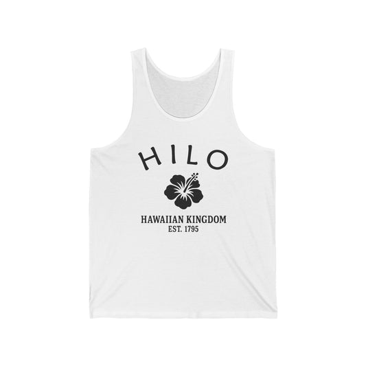 Hilo Hawaii Unisex Cotton Jersey Tank Top - Black Logo