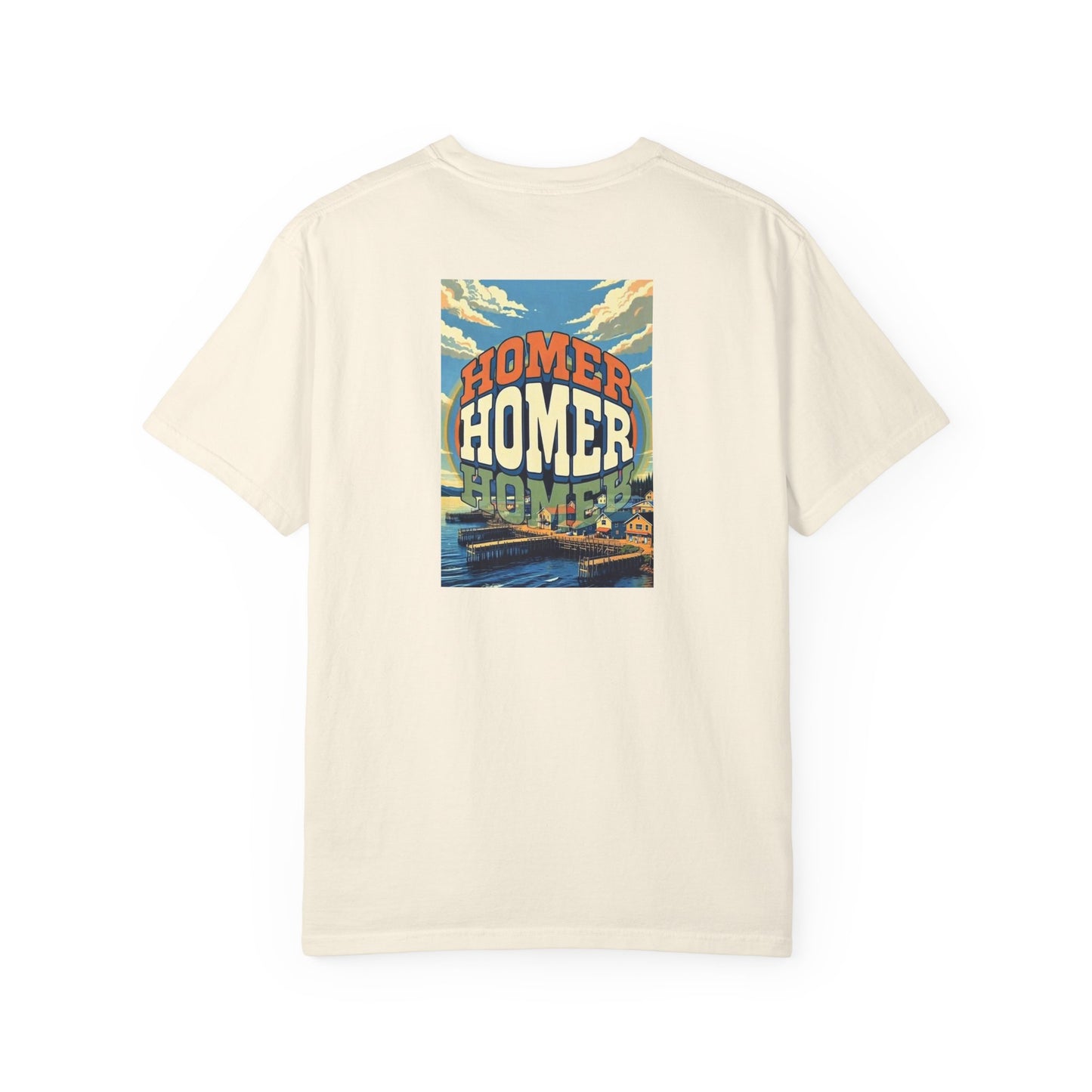 Homer Alaska Vintage Retro Back Printed Art Series Cotton Tee - Black Logo