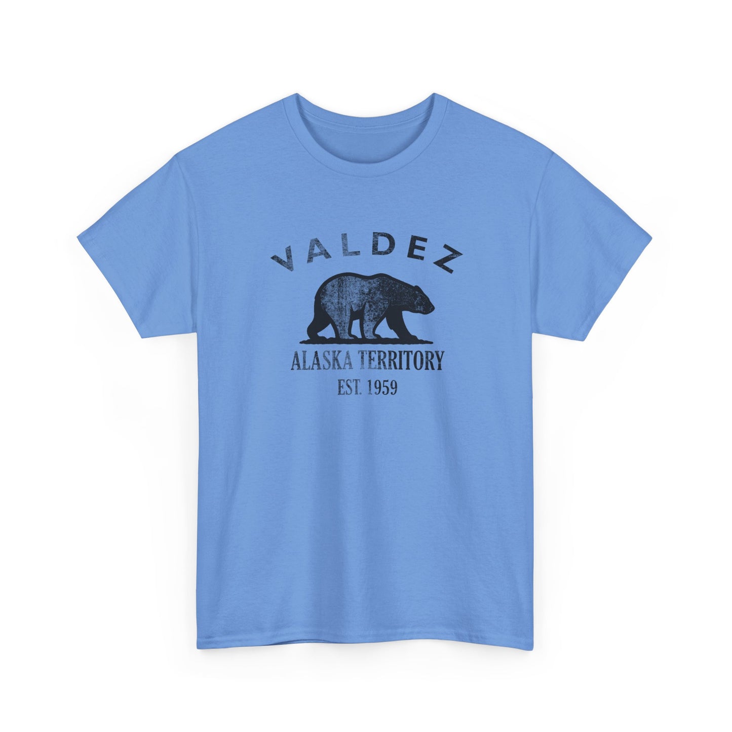 Valdez Alaska Vintage Retro Unisex Heavy Cotton Tee - Black Logo