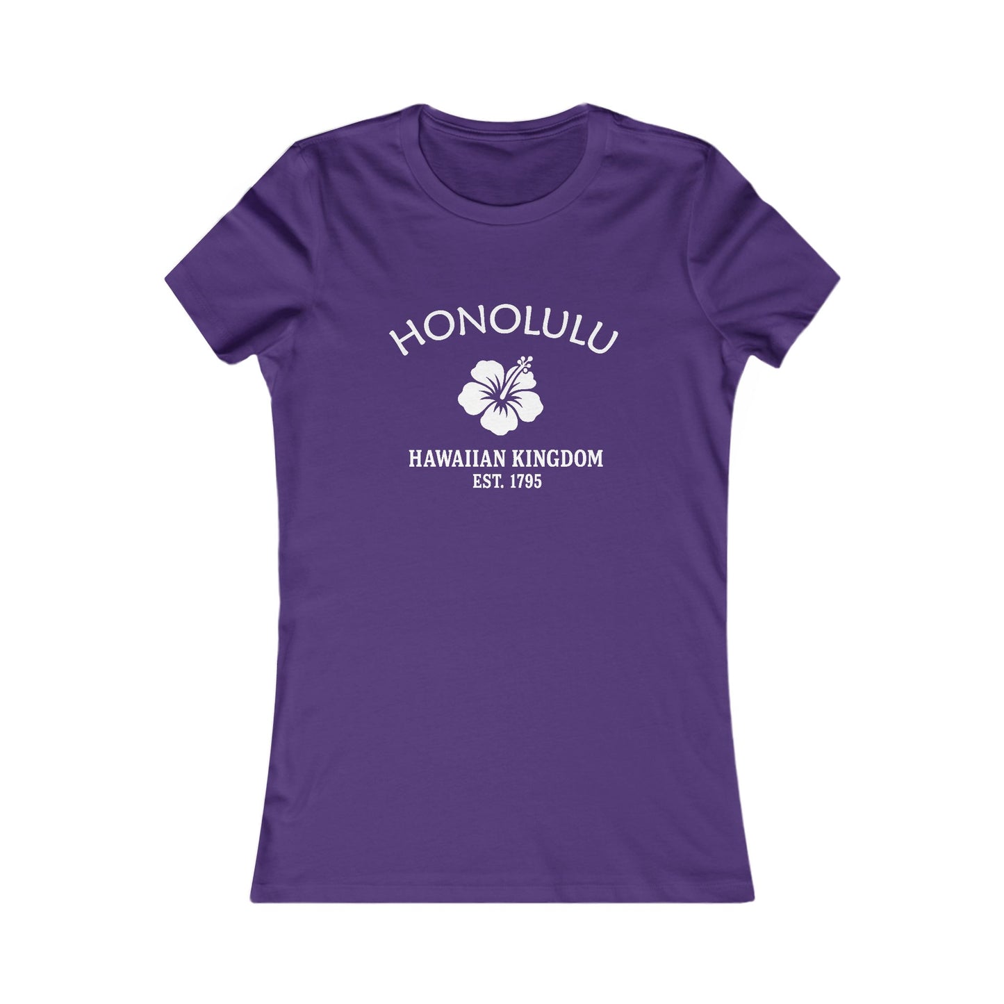 Honolulu Hawaii Vintage Retro Womens Fitted Ringspun Cotton Tee - White Logo