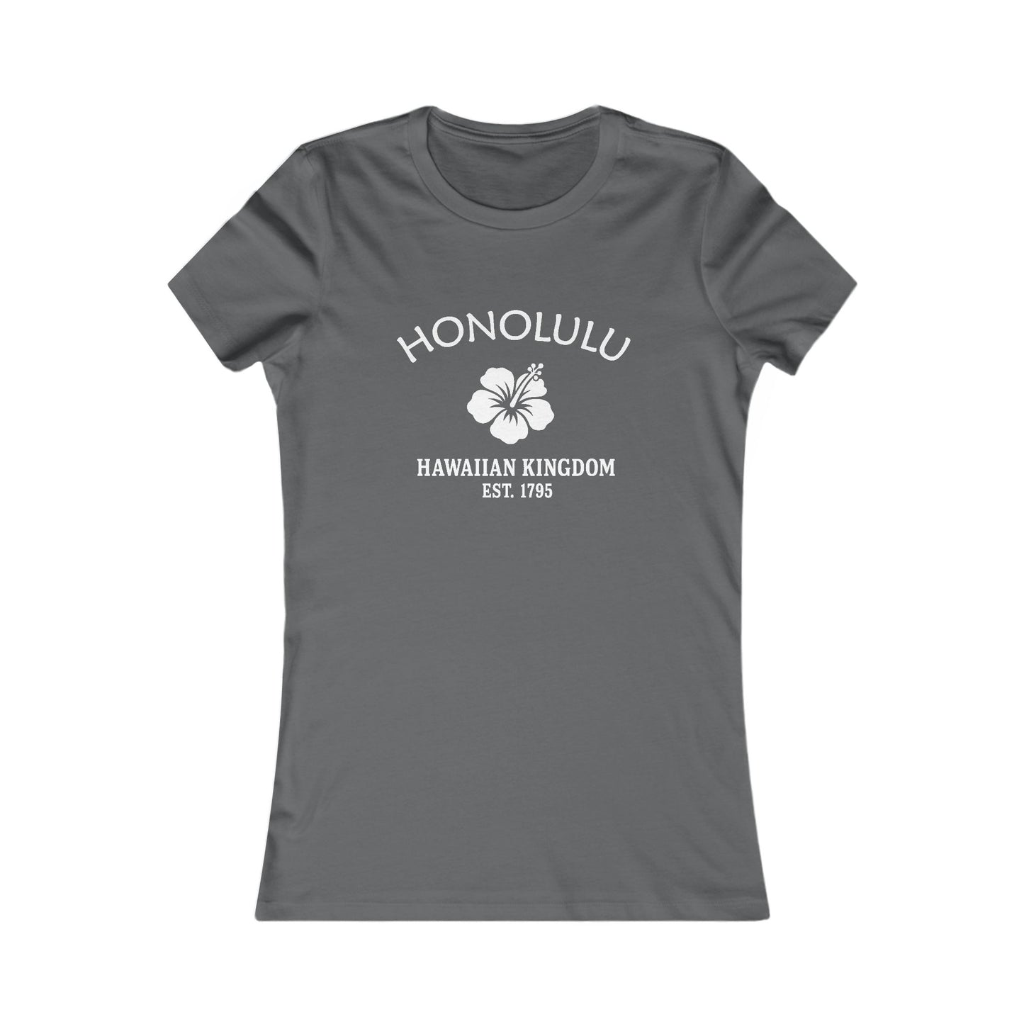 Honolulu Hawaii Vintage Retro Womens Fitted Ringspun Cotton Tee - White Logo