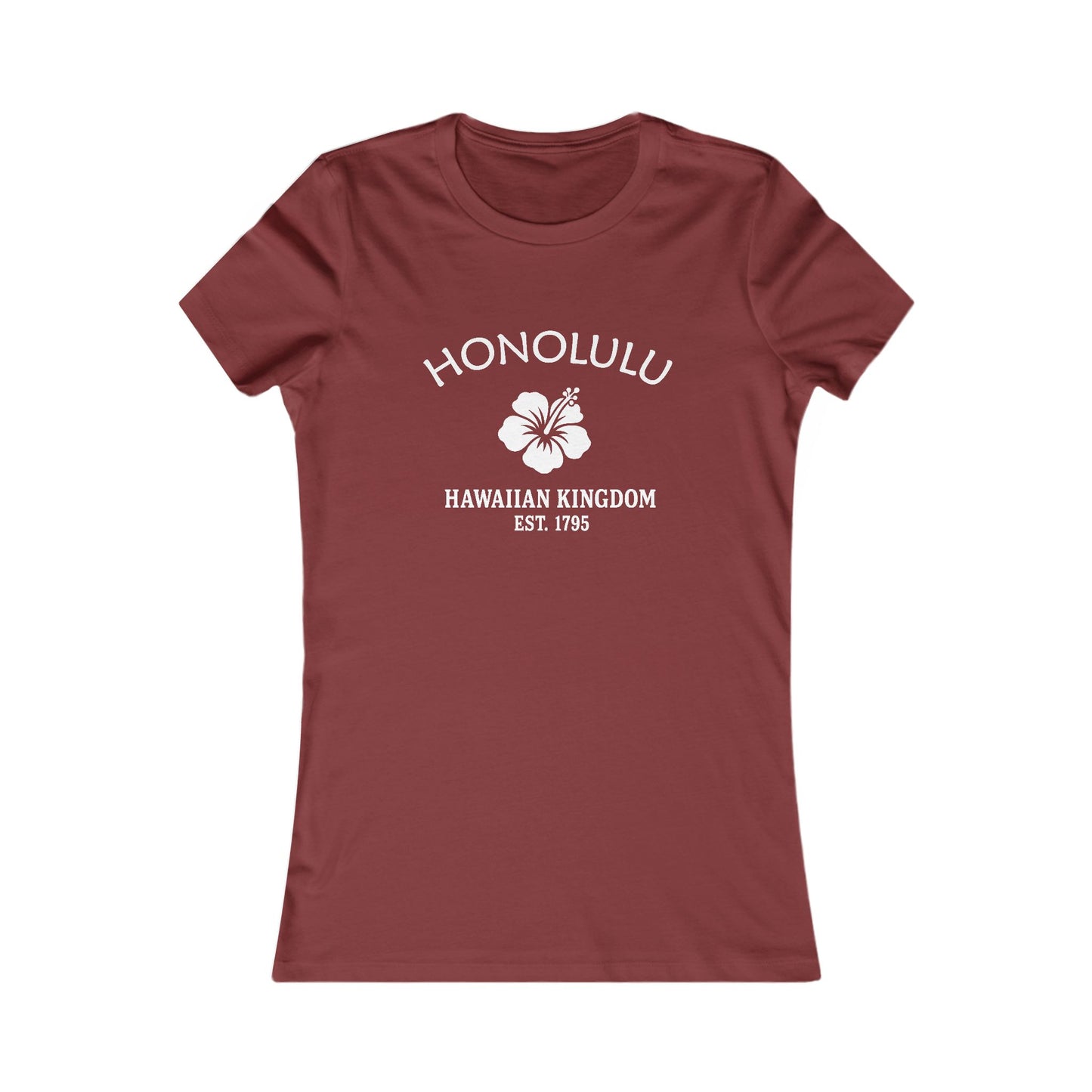 Honolulu Hawaii Vintage Retro Womens Fitted Ringspun Cotton Tee - White Logo